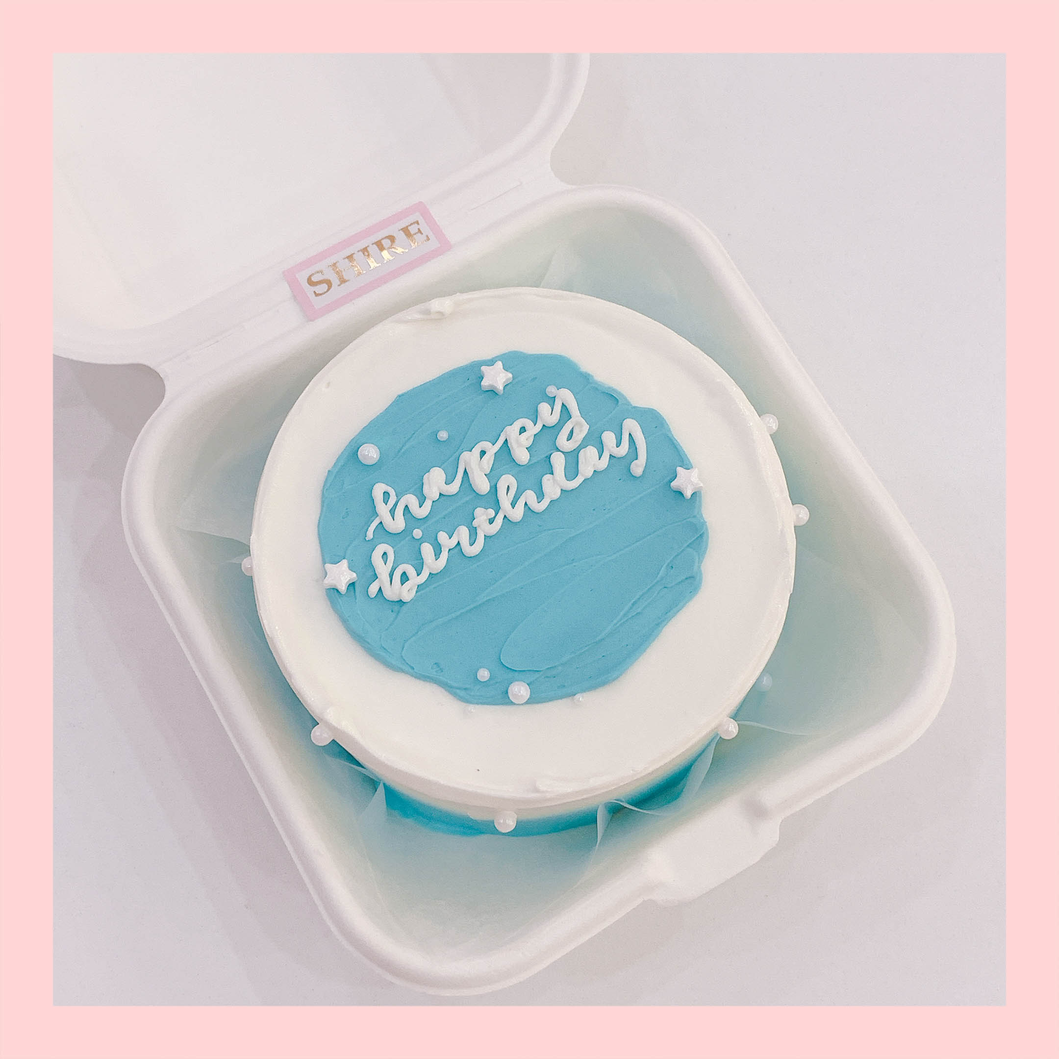 Mini Bento tone màu xanh dương - Bánh kem bơ mini hộp bã mía