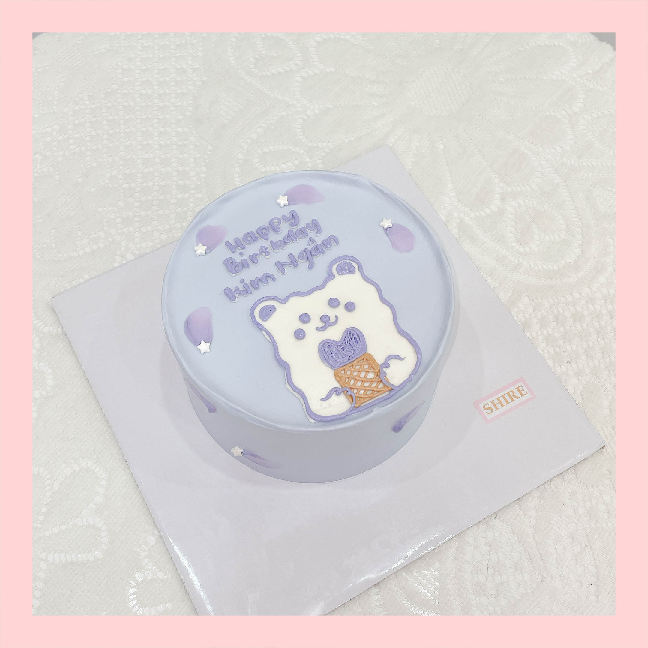 Bánh vẽ hình con gấu dễ thương - Bánh sinh nhật trẻ em