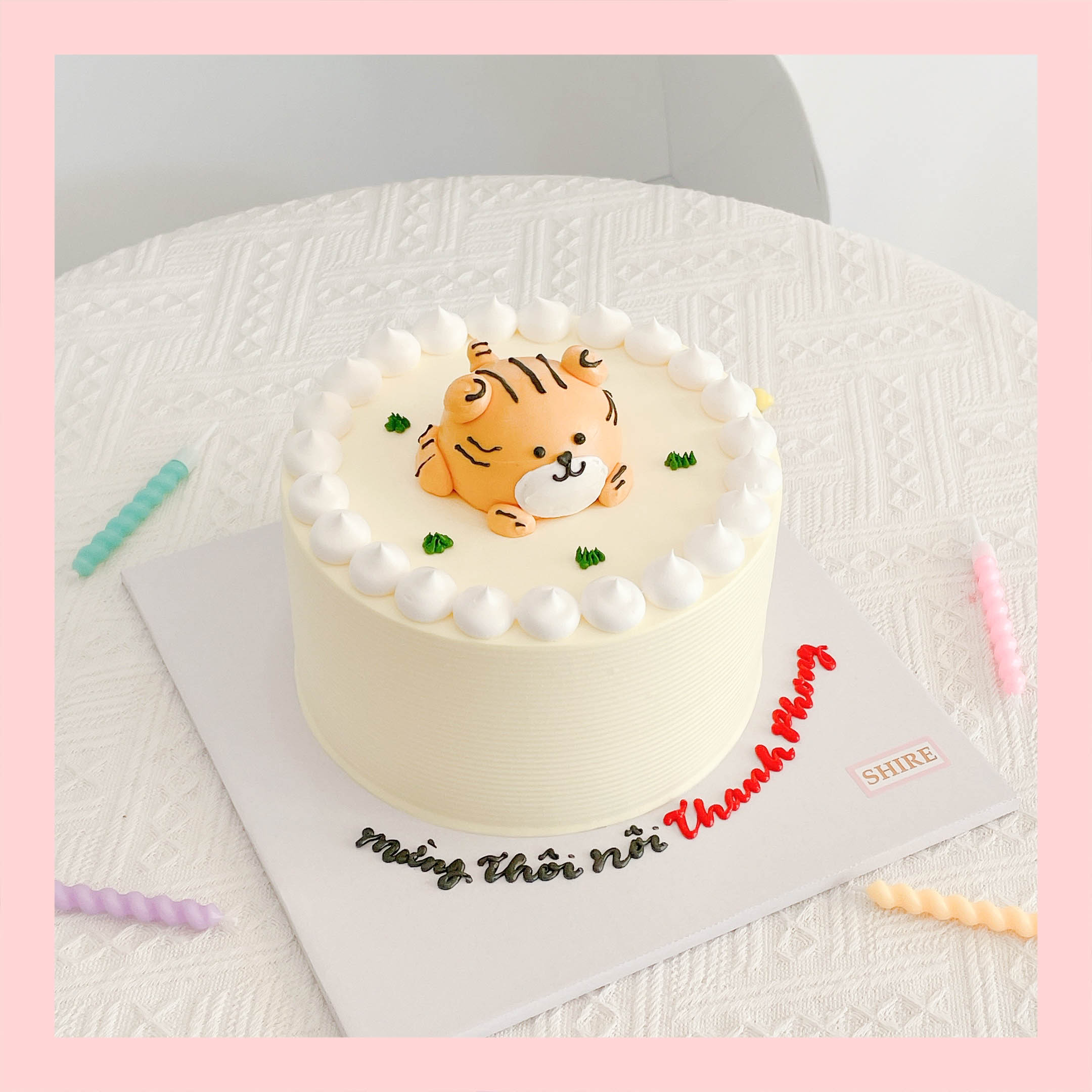 Bánh bơm thú hình con heo/con ếch/con gà/con cọp 3D dễ thương - Bánh sinh nhật trẻ em