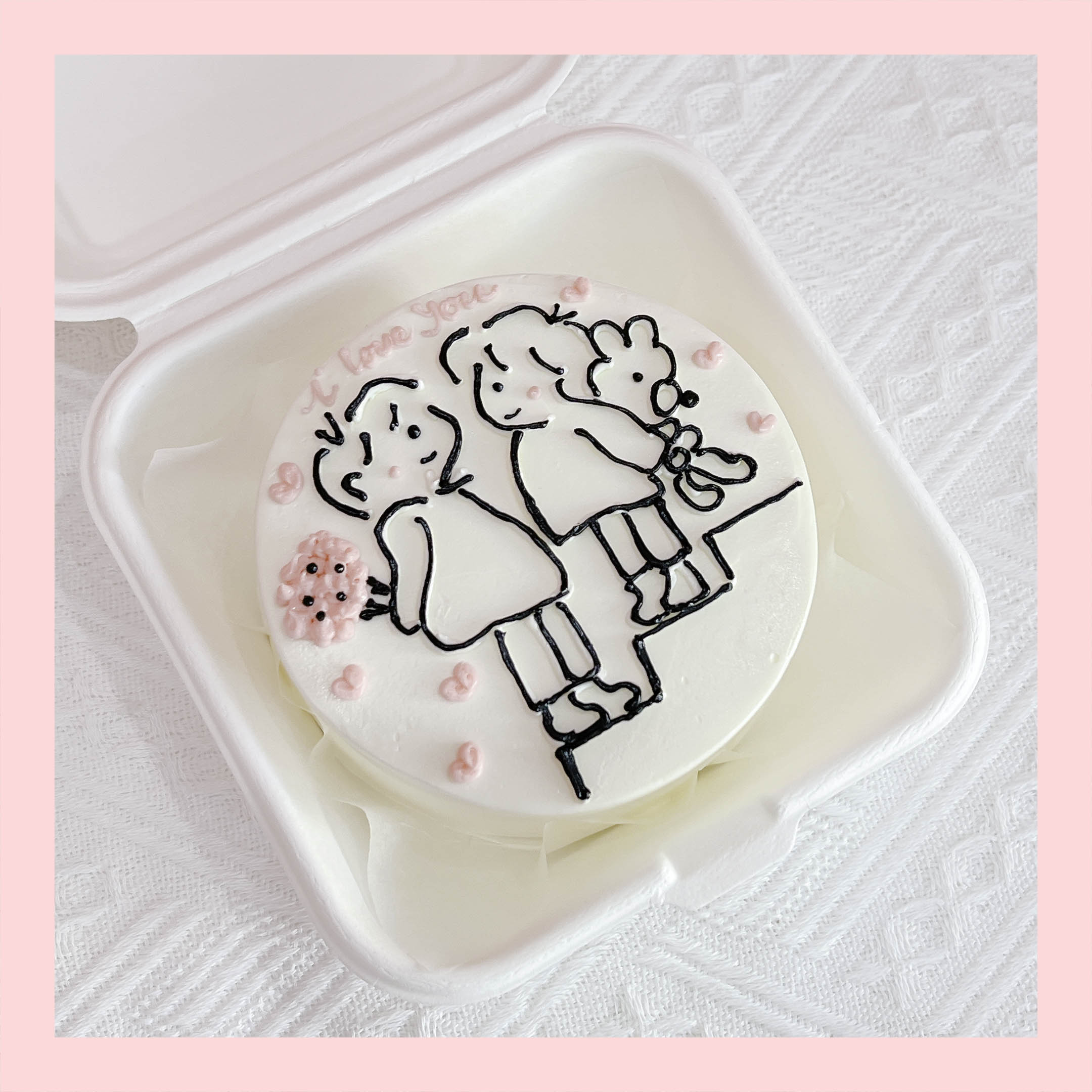 Mini Bento cặp đôi - Bánh kem bơ mini hộp bã mía