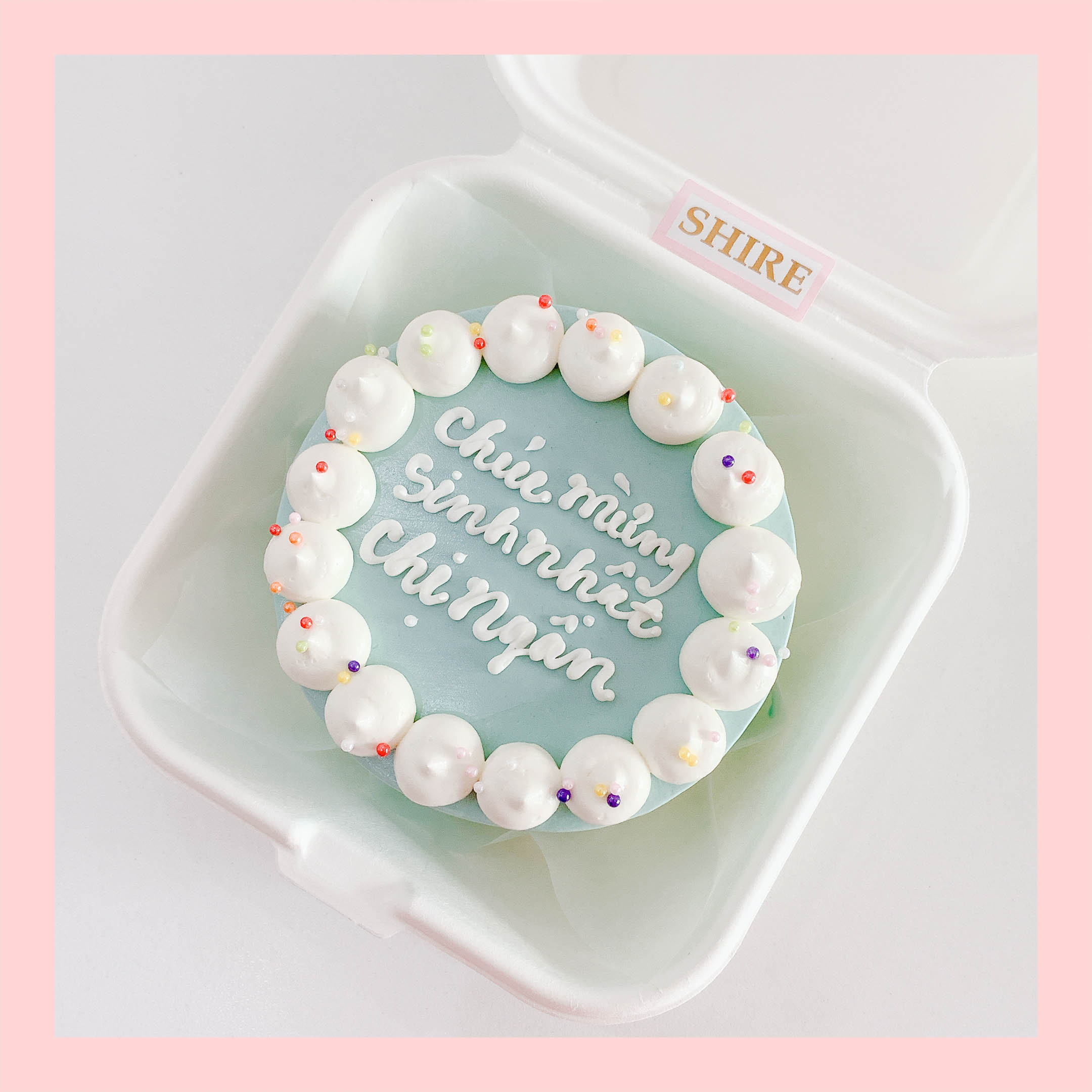 Mini Bento tone màu xanh dương - Bánh kem bơ mini hộp bã mía