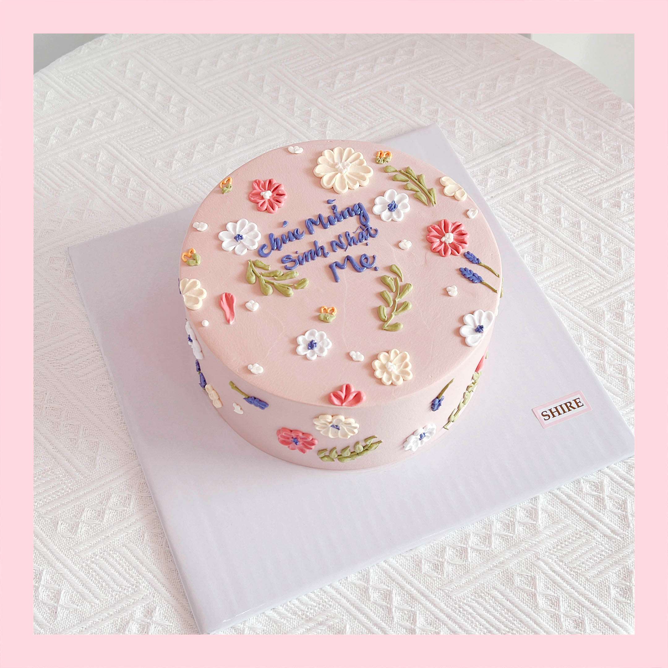 Bánh kem vẽ hoa nhí kiểu Hàn - Bánh kem sinh nhật