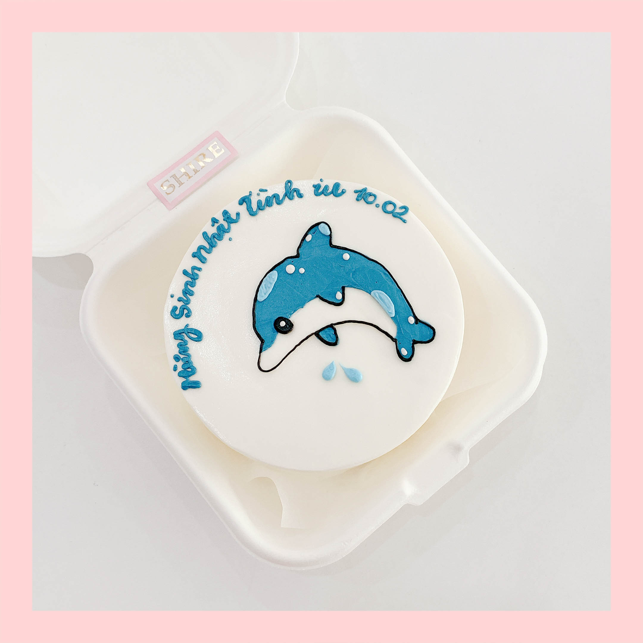 Mini Bento hình động vật biển dễ thương - Bánh kem bơ mini hộp bã mía