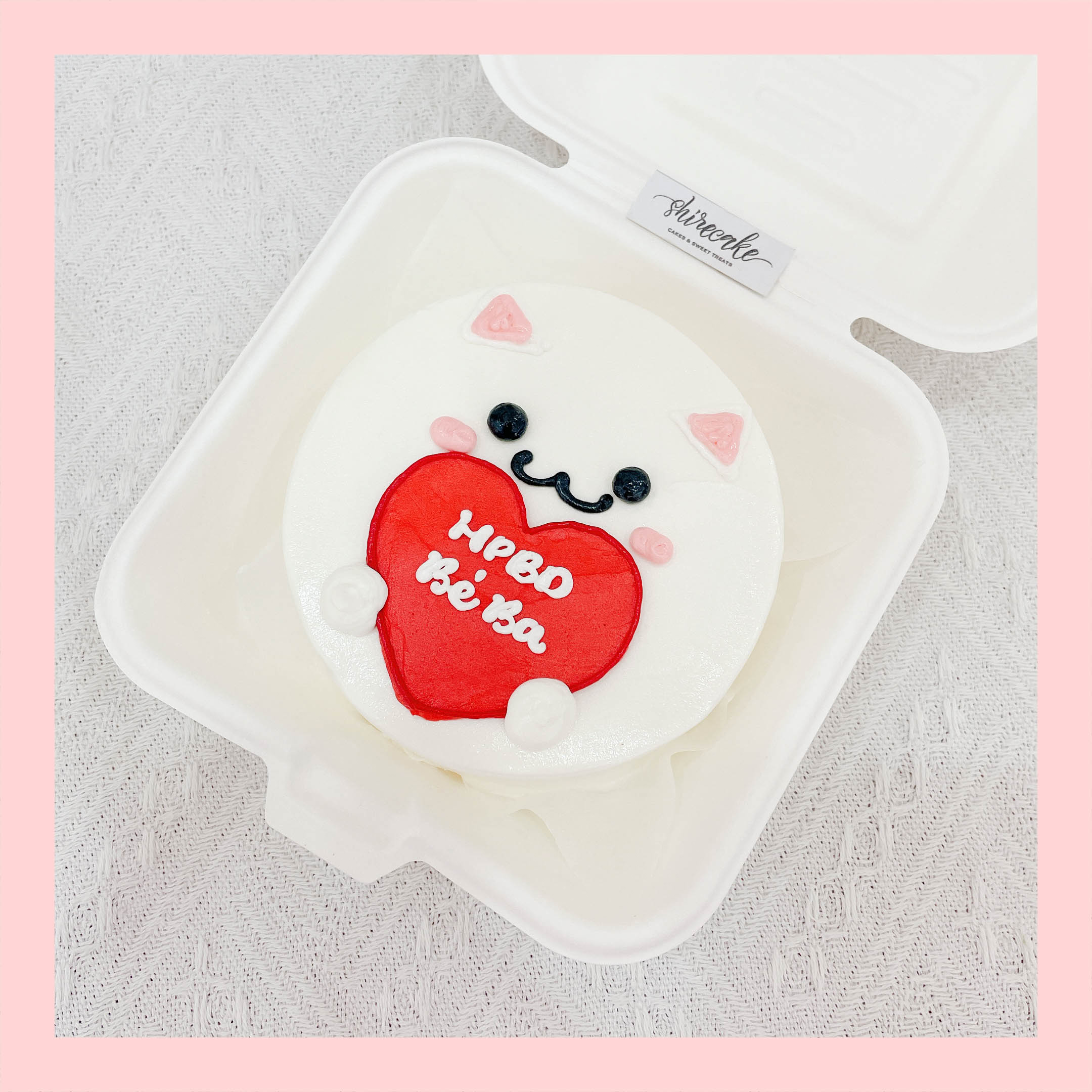 Mini Bento hình mèo dễ thương - Bánh kem bơ mini hộp bã mía
