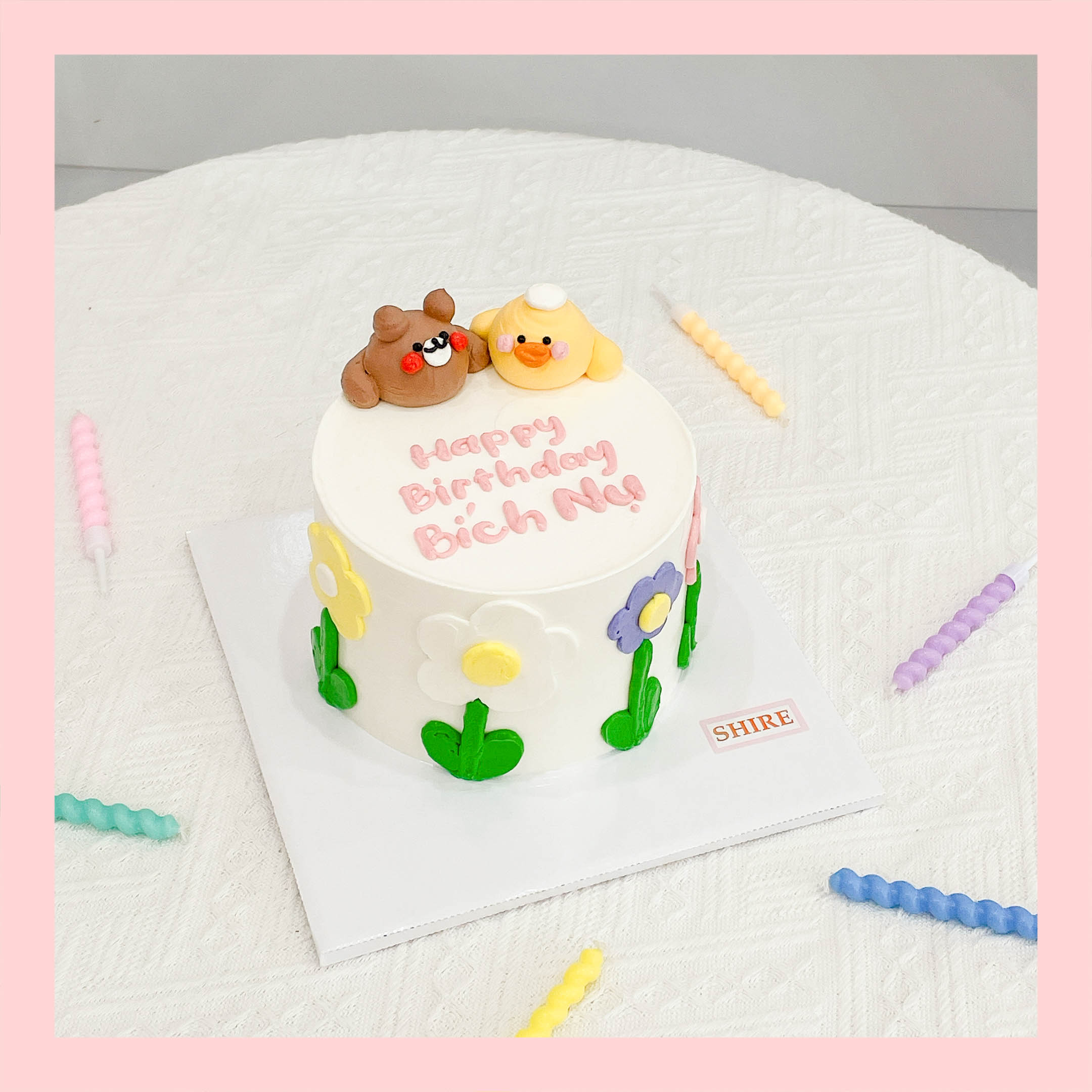 Bánh mini bơm thú 3D- Bánh kem bơ mini 10-12cm