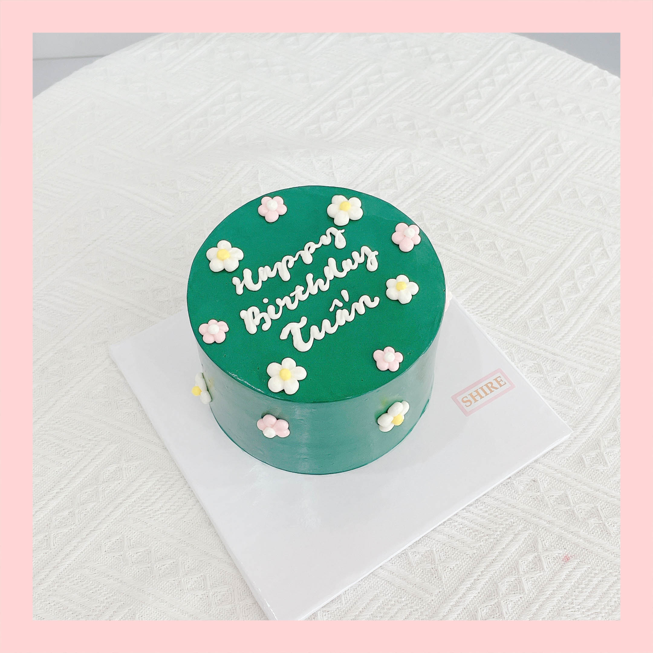 Bánh mini vẽ hoa - Bánh kem bơ mini 10-12cm