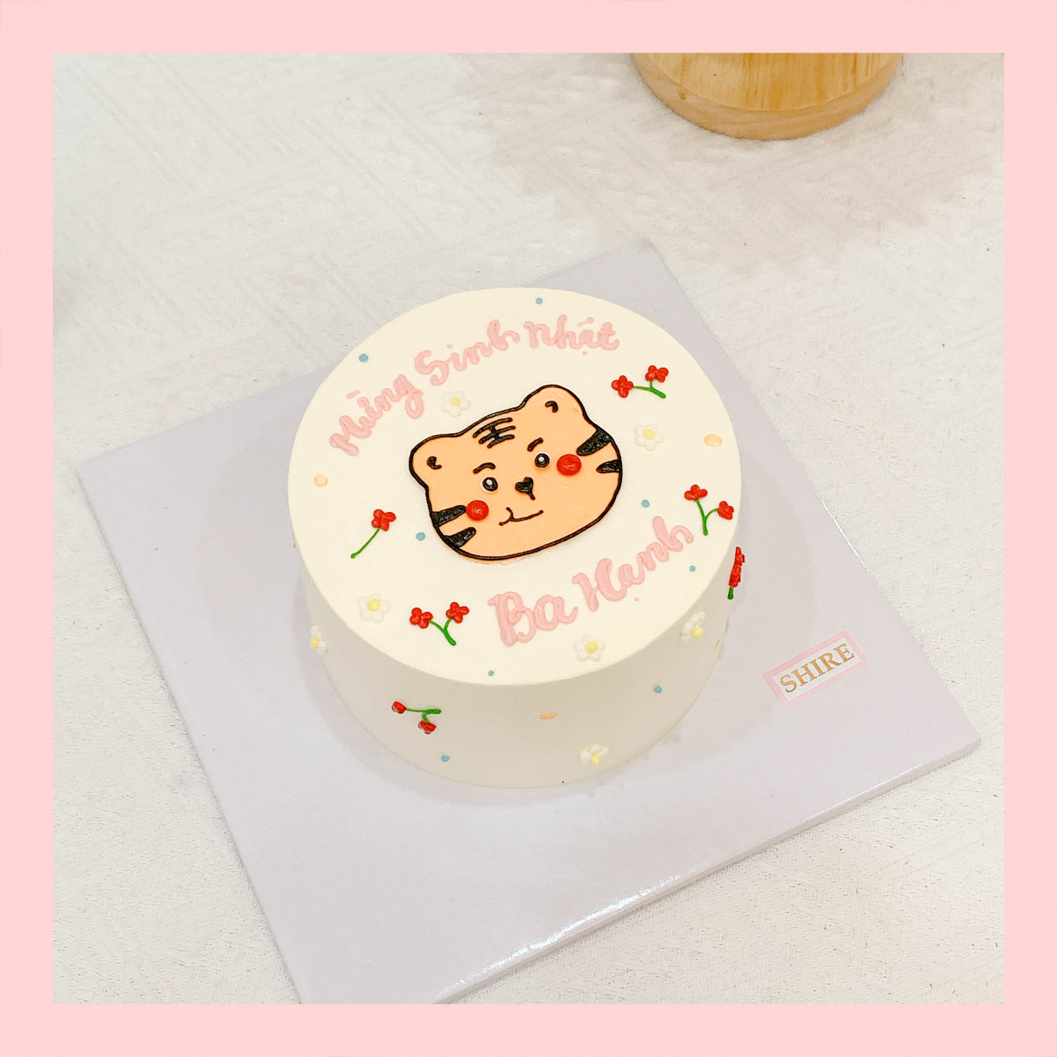 Bánh vẽ hình các con vật dễ thương - Bánh sinh nhật trẻ em