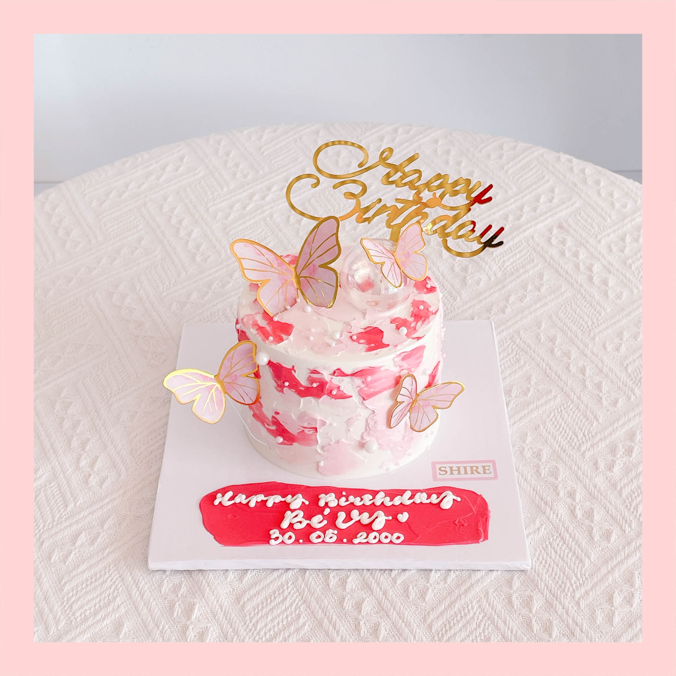 Bánh mini phụ kiện hiện đại - Bánh kem bơ mini 10-12cm