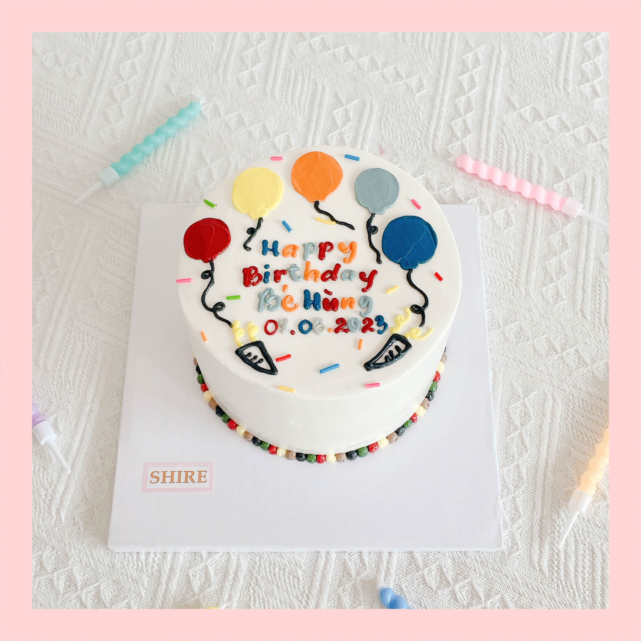 Bánh mini vẽ hình funny bựa - Bánh kem bơ mini 10-12cm