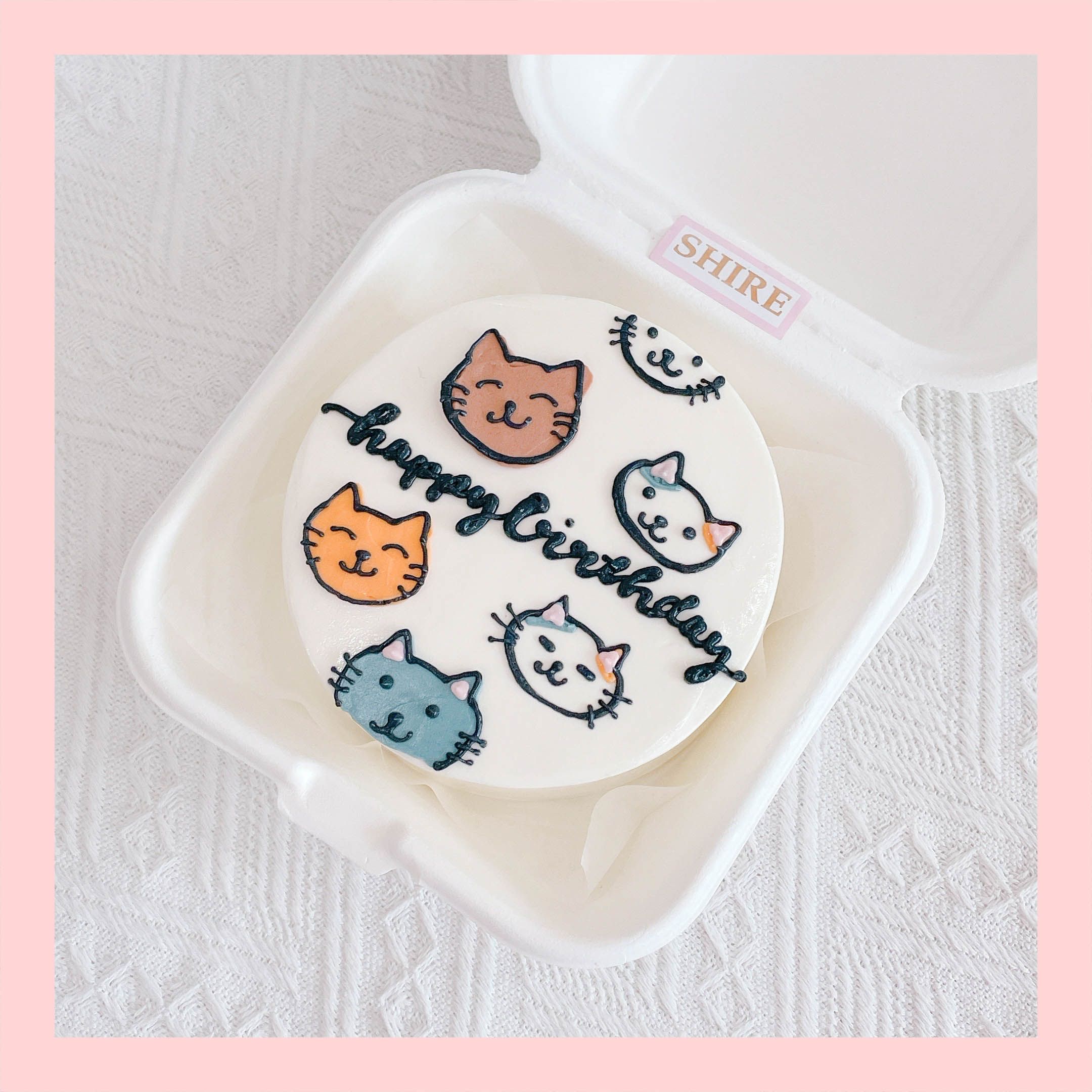 Mini Bento hình mèo dễ thương - Bánh kem bơ mini hộp bã mía