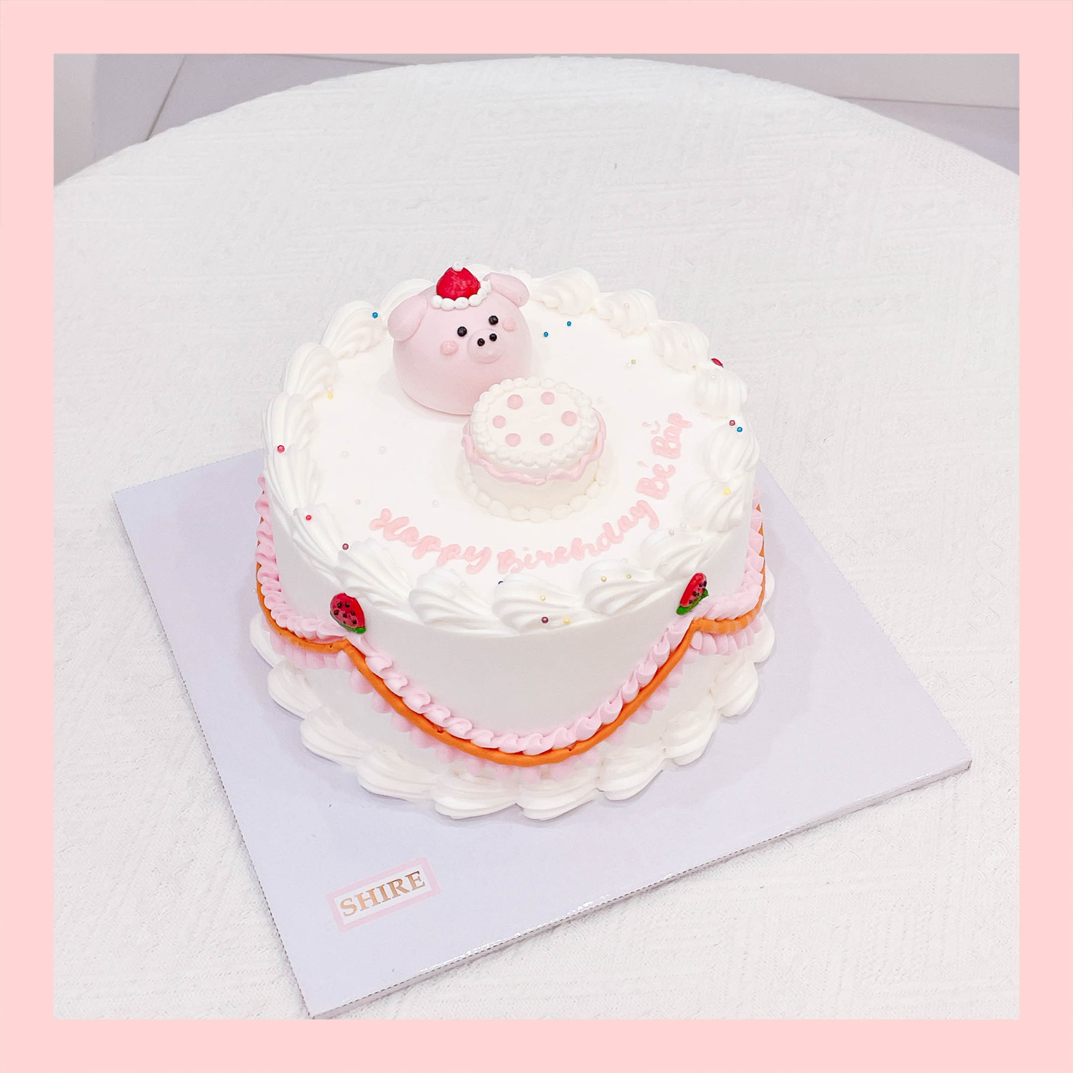 Bánh bơm thú hình con heo/con ếch/con gà/con cọp 3D dễ thương - Bánh sinh nhật trẻ em