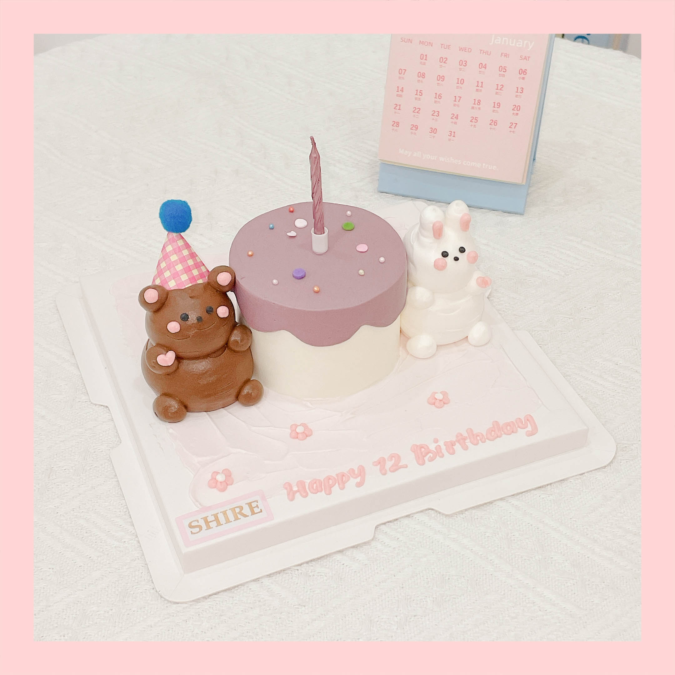 Bánh mini bơm thú 3D- Bánh kem bơ mini 10-12cm