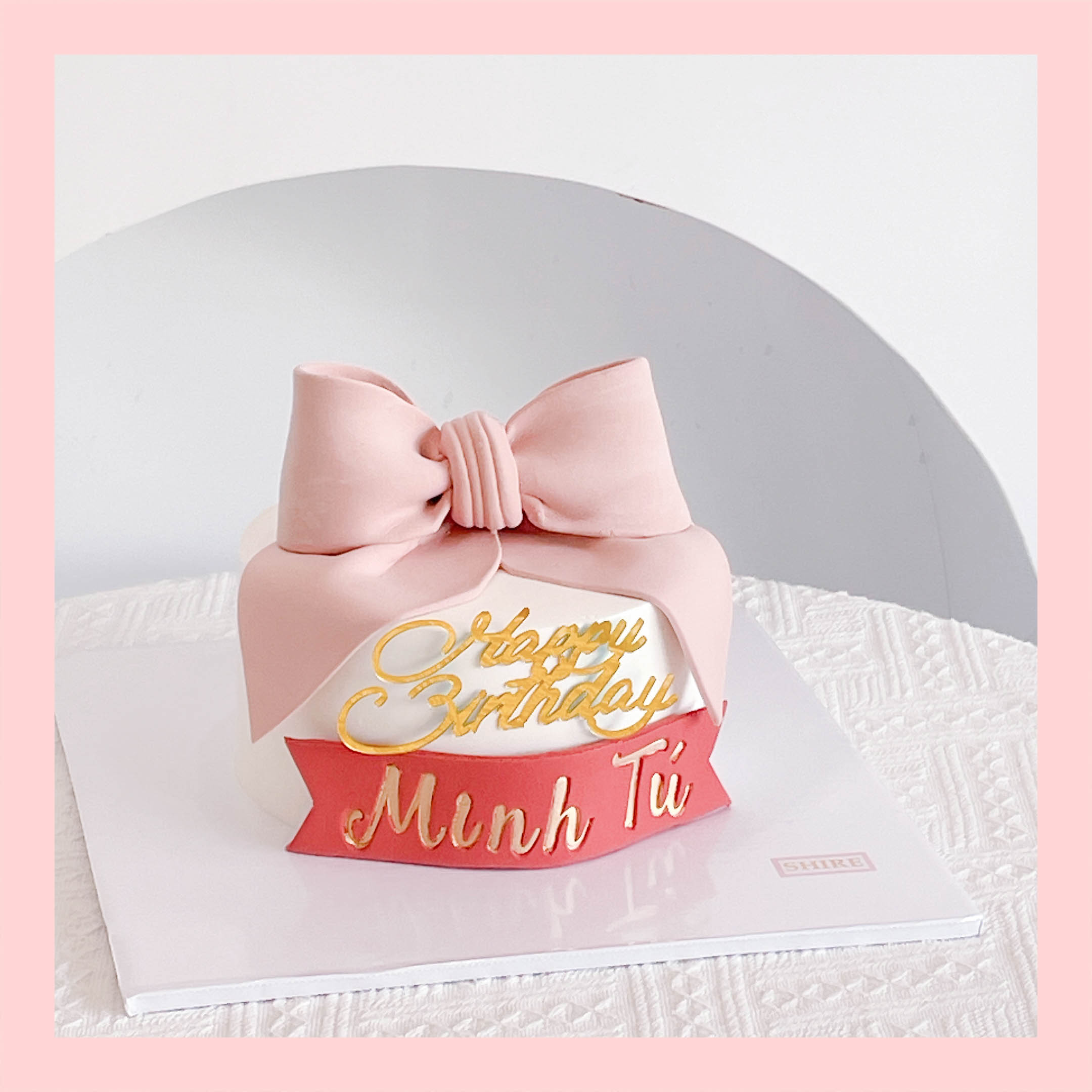 Bánh kem tạo hình nơ 3D xinh xắn cho nữ - Bánh kem fondant