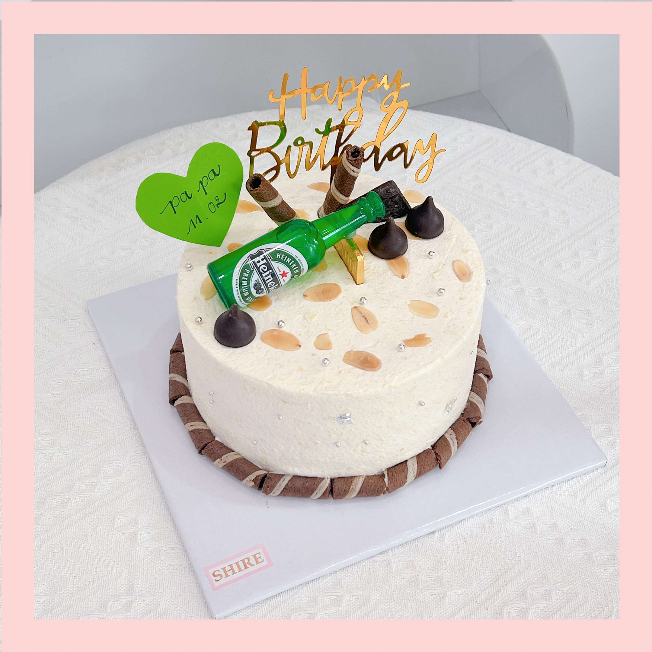 Bánh kem trang trí rượu bia - Bánh kem sinh nhật cho nam