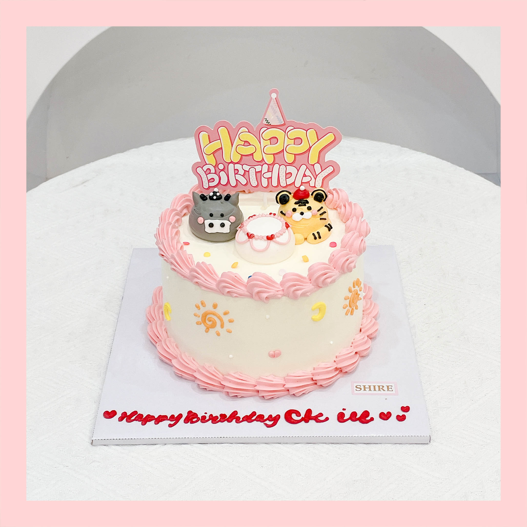 Bánh bơm thú hình con heo/con ếch/con gà/con cọp 3D dễ thương - Bánh sinh nhật trẻ em