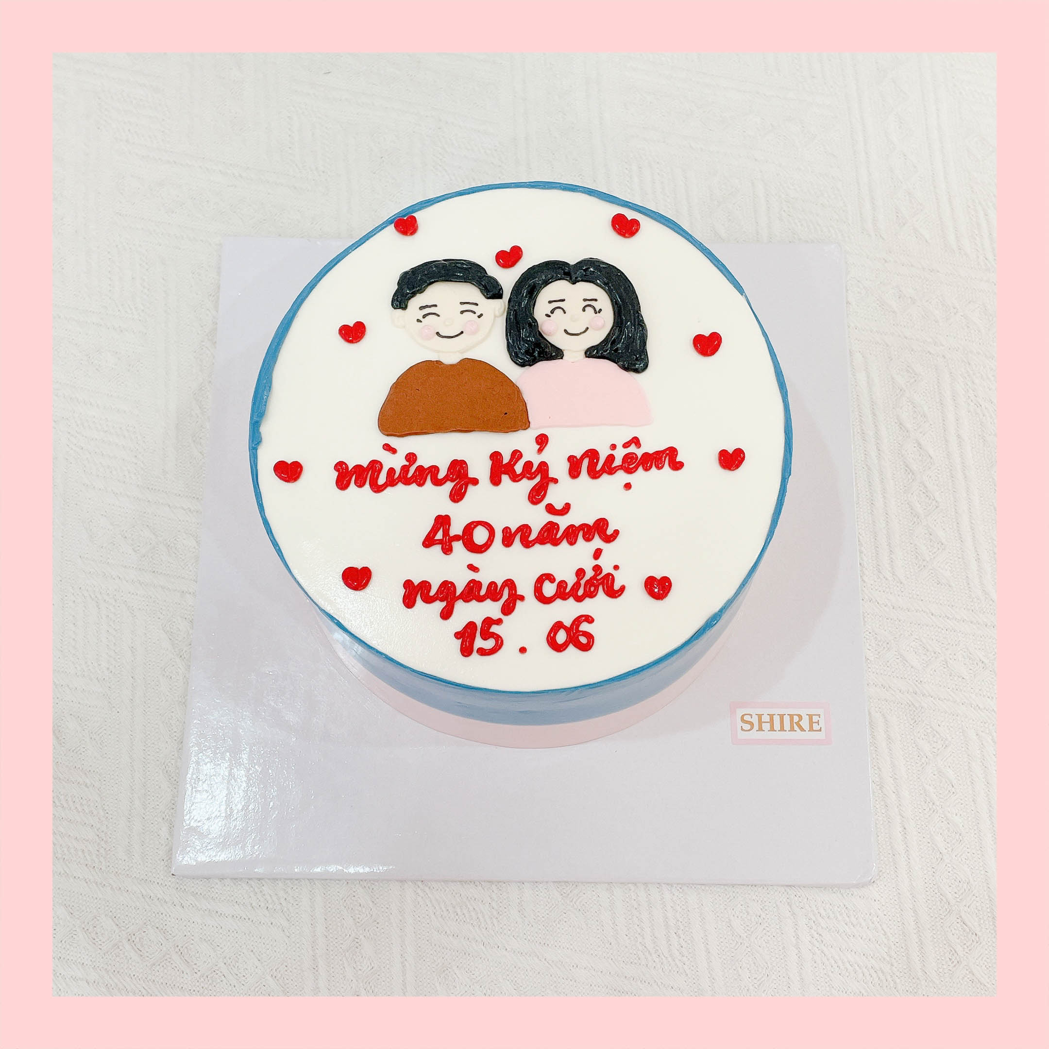 Bánh vẽ hình cặp đôi - Bánh kem sinh nhật