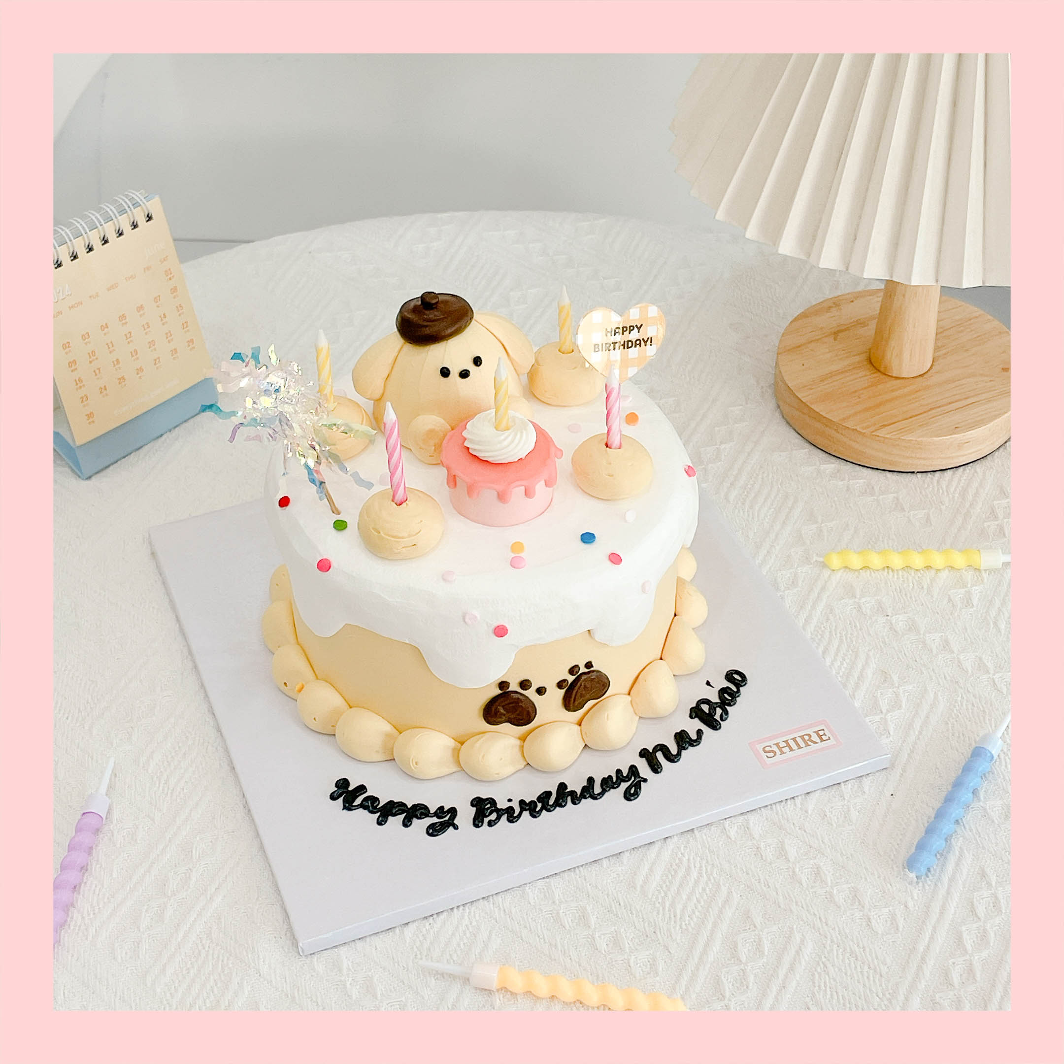 Bánh bơm thú hình con chó/con mèo/con khỉ/con chuột/con bò 3D dễ thương - Bánh sinh nhật trẻ em