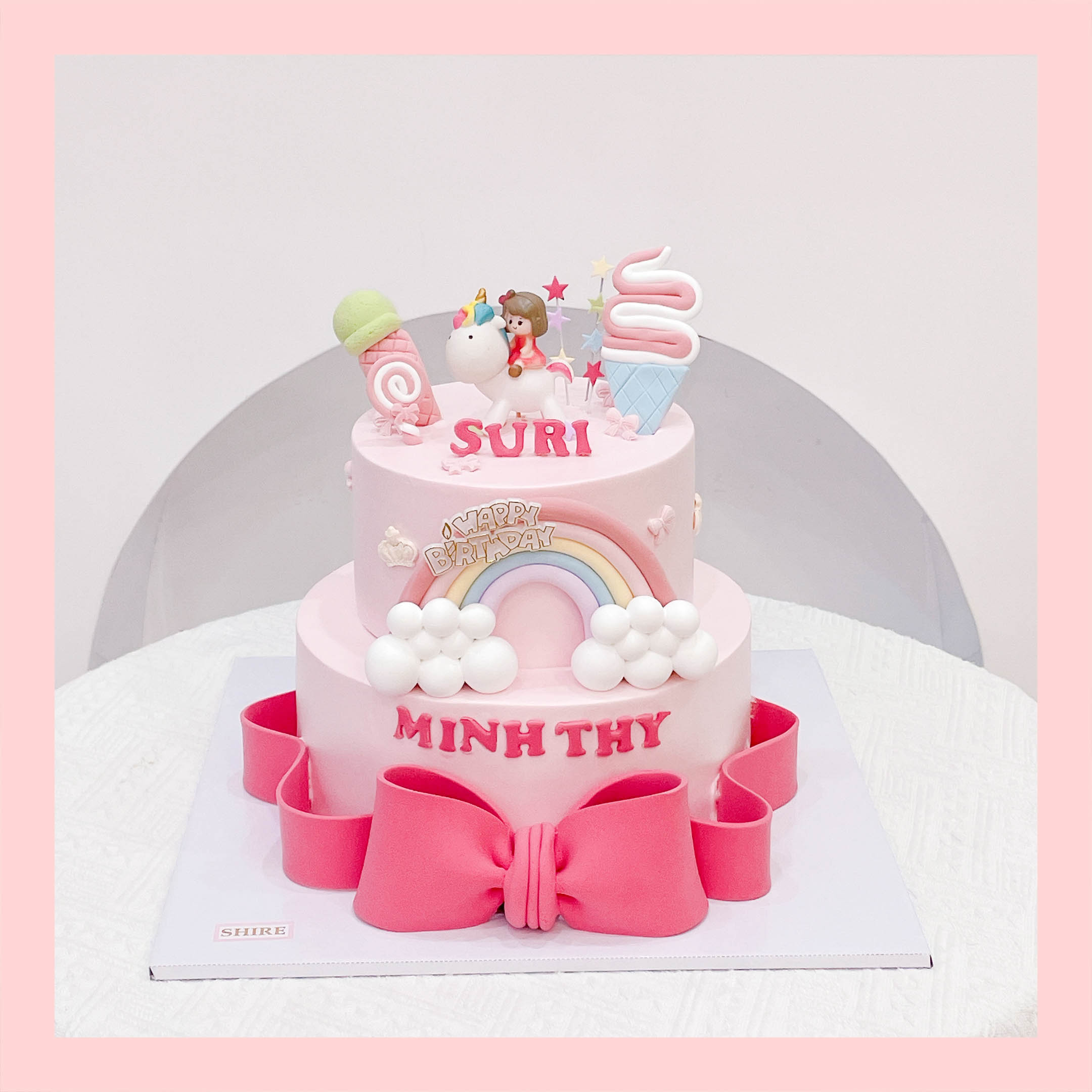 Bánh kem tạo hình nơ 3D xinh xắn cho bé gái - Bánh kem fondant
