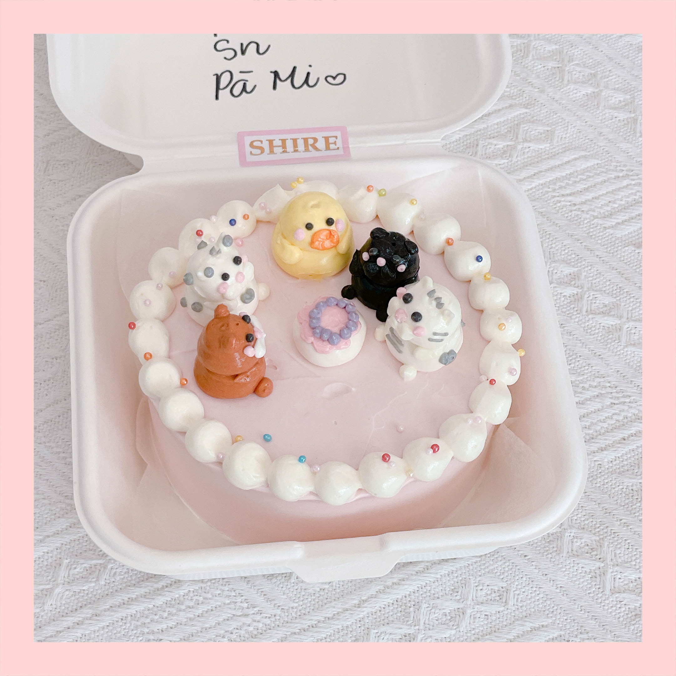 Mini Bento bắt kem 3D - Bánh kem bơ mini hộp bã mía