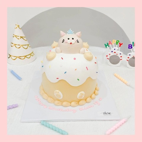 Bánh bơm thú hình con chó/con mèo/con khỉ/con chuột/con bò 3D dễ thương - Bánh sinh nhật trẻ em