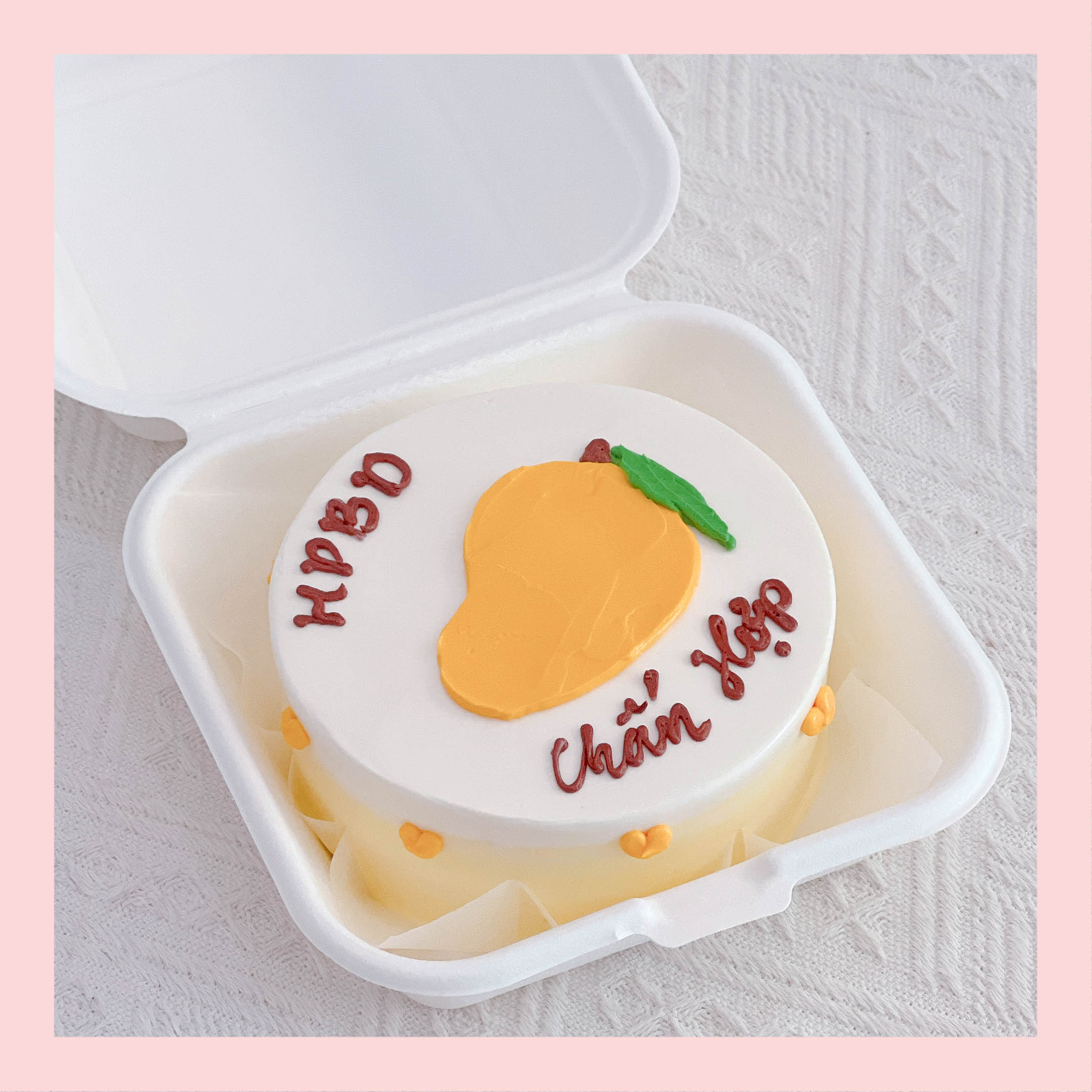 Mini Bento trái cây khác - Bánh kem bơ mini hộp bã mía