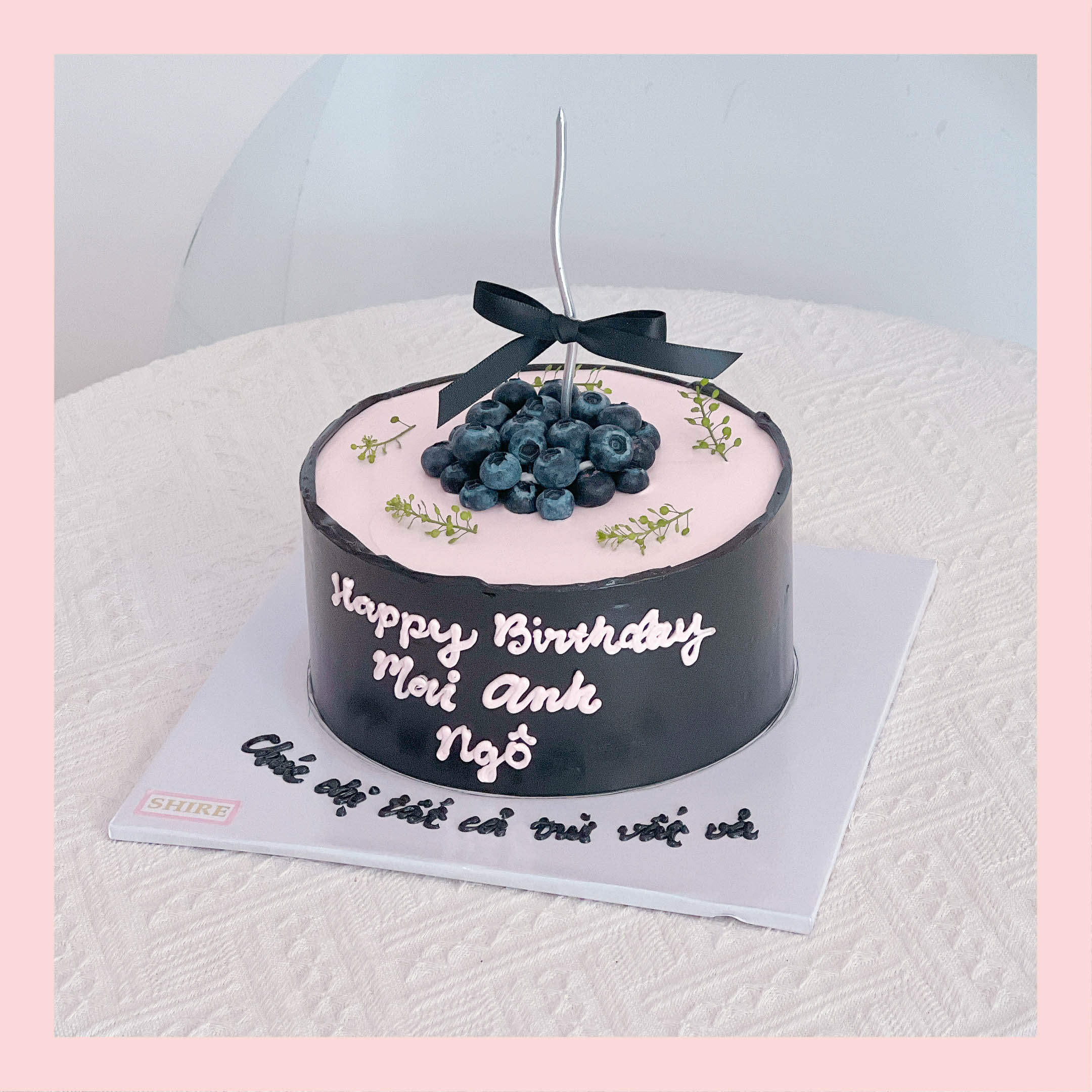 Bánh kem tone hồng đen - Bánh kem sinh nhật