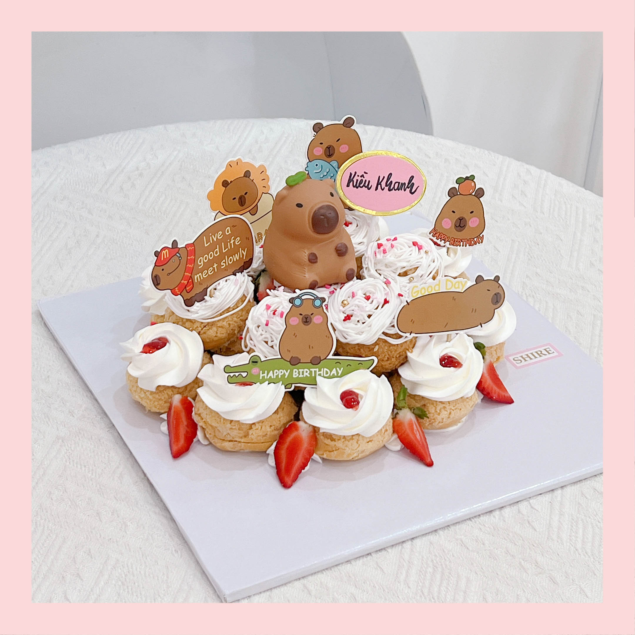 Su kem giòn sinh nhật cho bé - Choux creme trang trí phụ kiện