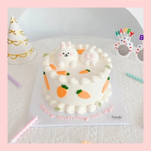 Bánh bơm thú hình con thỏ/con nhím/con cừu/capybara 3D dễ thương - Bánh sinh nhật trẻ em