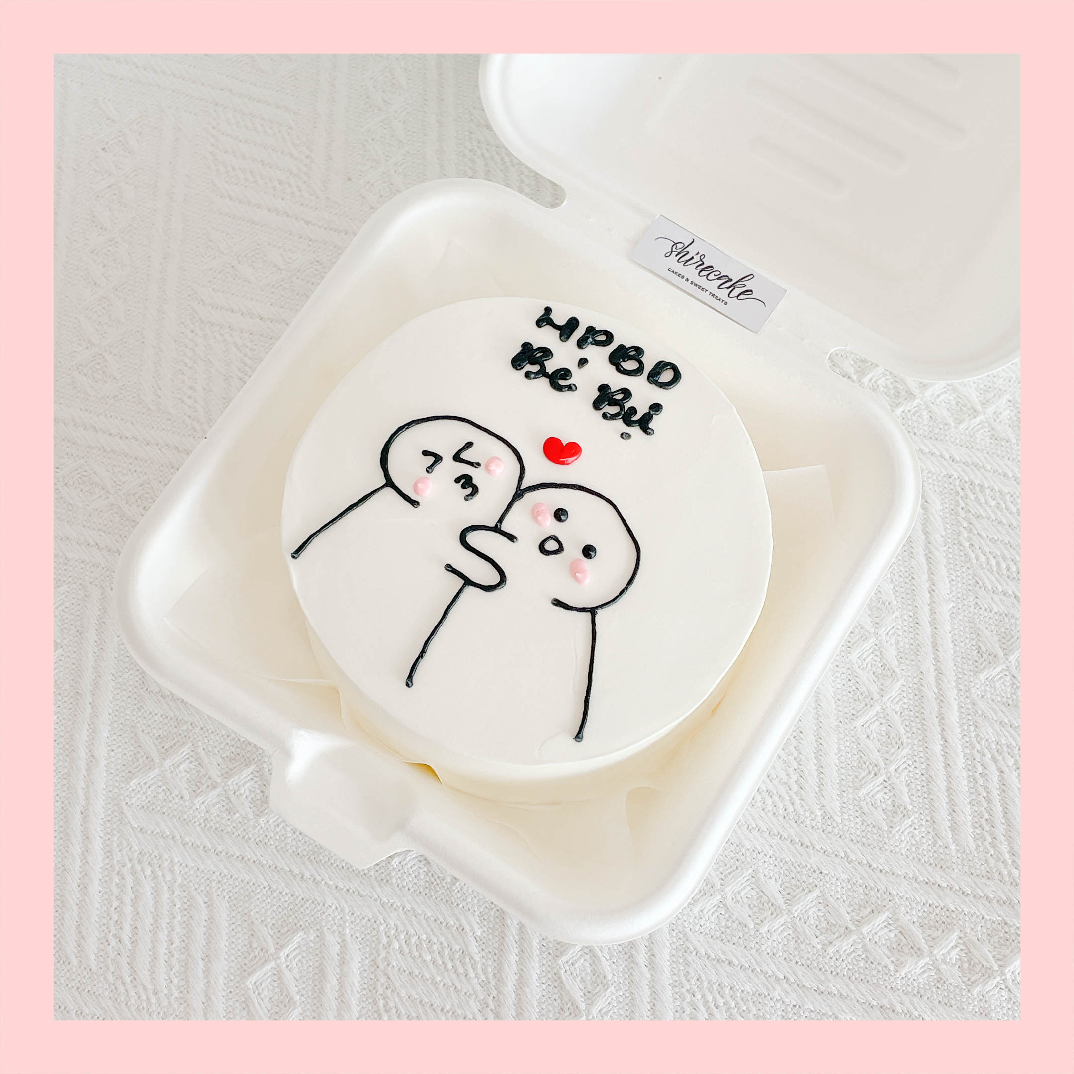 Mini Bento vẽ hình ngộ nghĩnh - Bánh kem bơ mini hộp bã mía