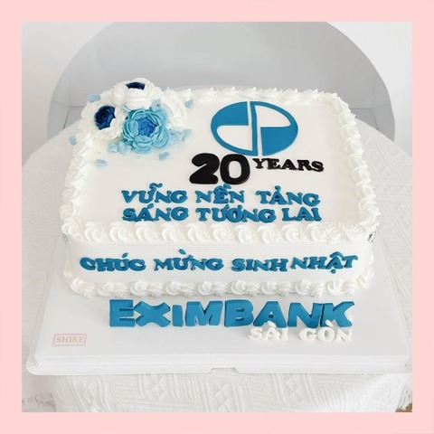 Bánh kem 1 tầng theo logo doanh nghiệp/công ty