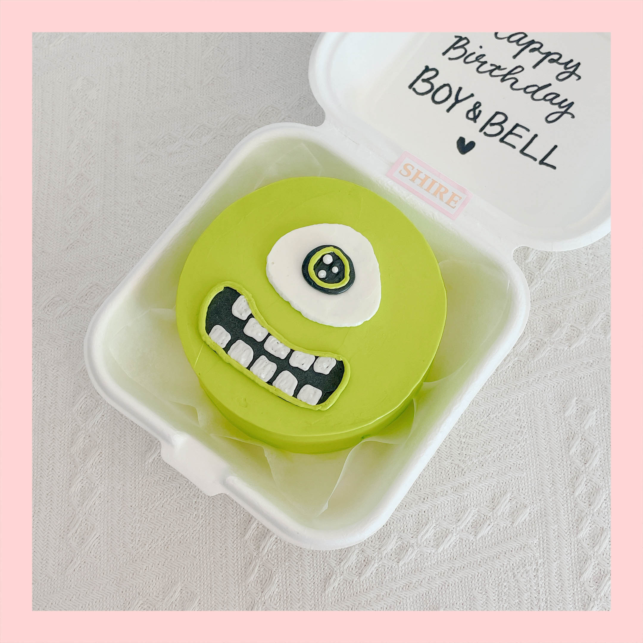 Mini Bento vẽ hình ngộ nghĩnh - Bánh kem bơ mini hộp bã mía
