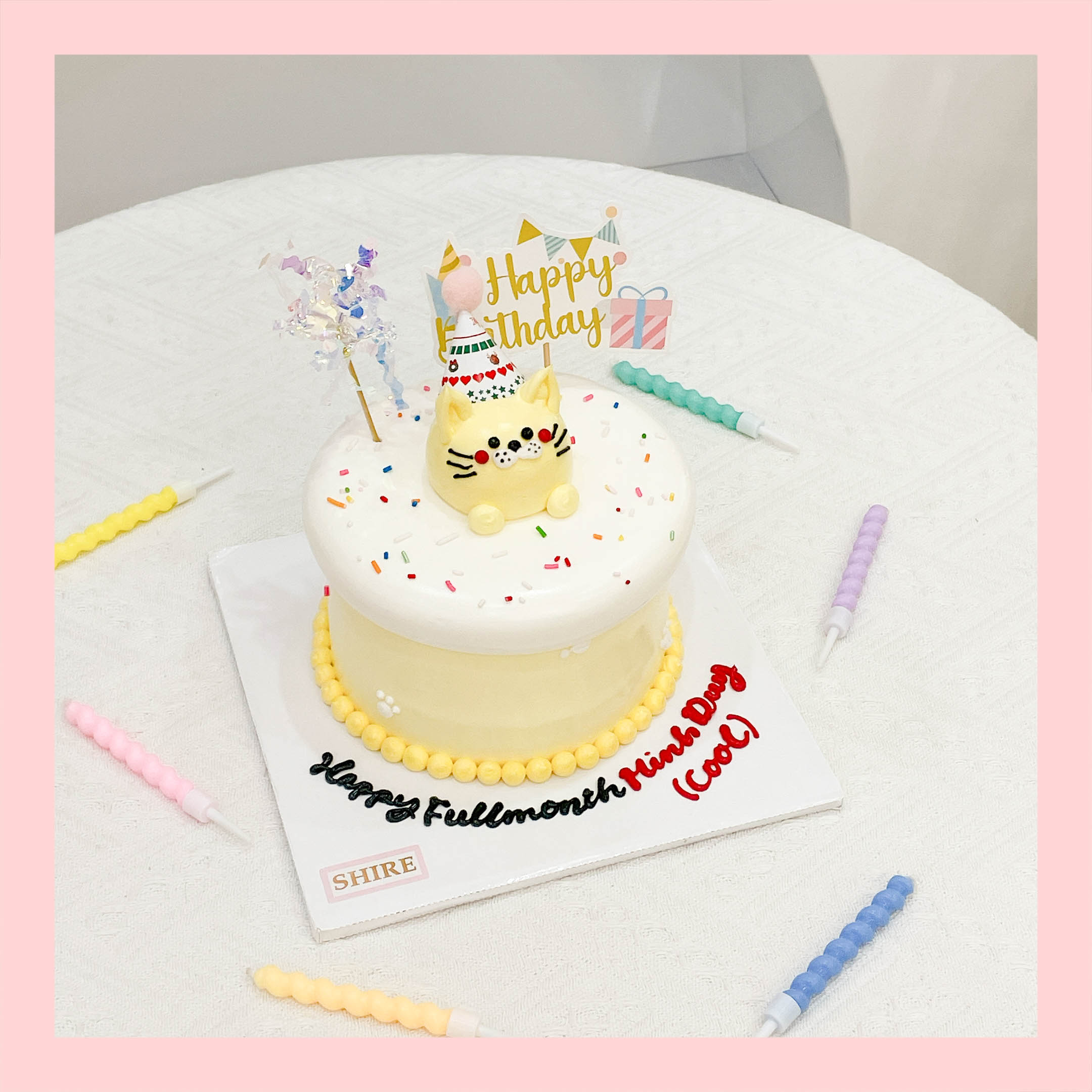 Bánh mini bơm thú 3D- Bánh kem bơ mini 10-12cm