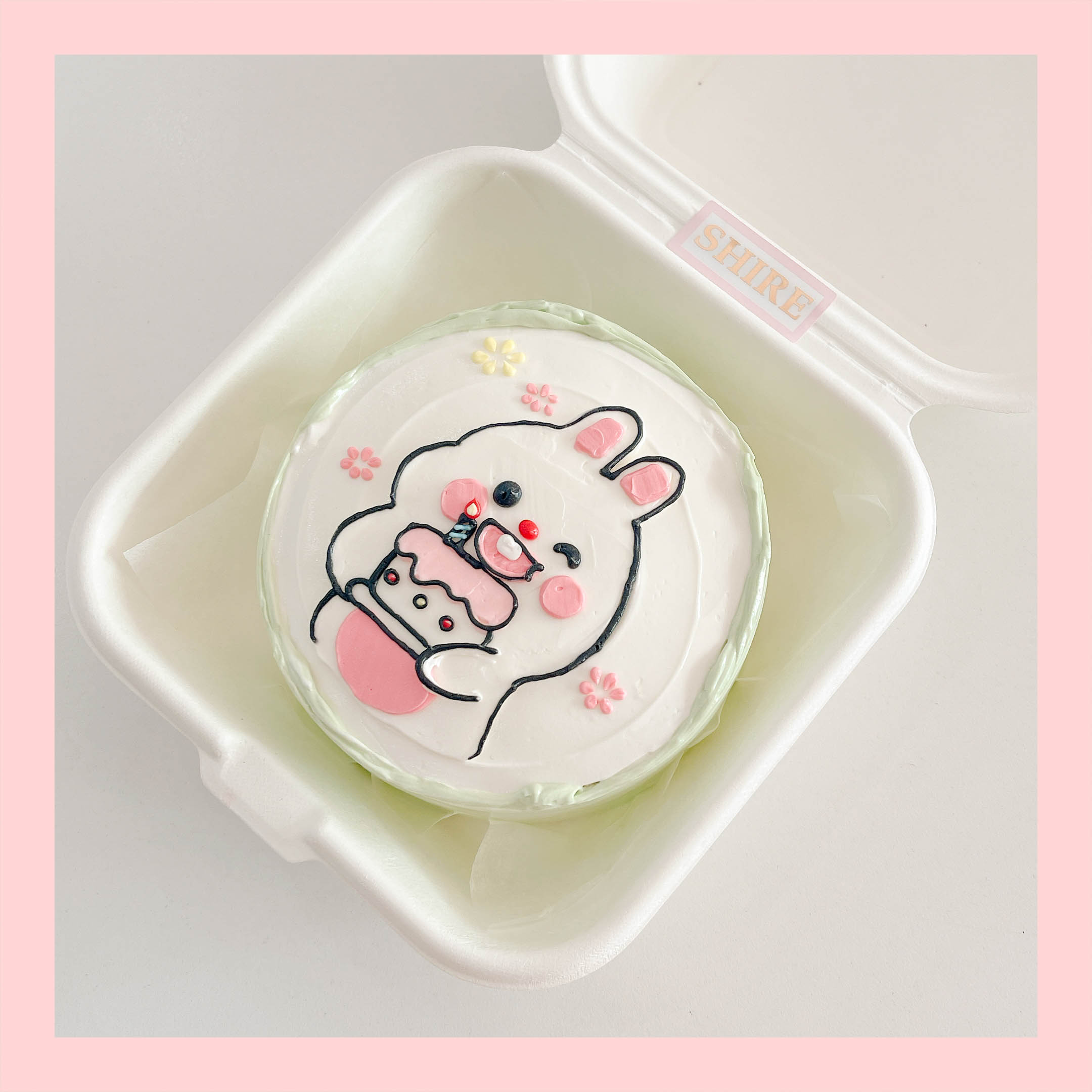 Mini Bento hình động vật dễ thương - Bánh kem bơ mini hộp bã mía