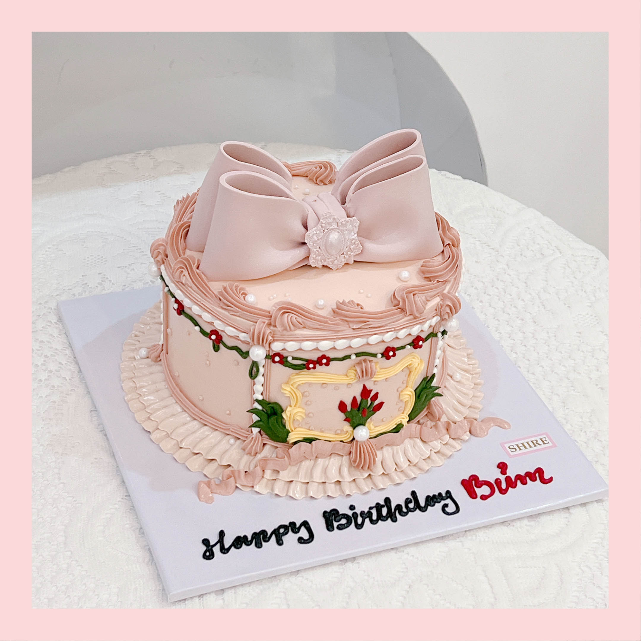Bánh kem tạo hình nơ 3D xinh xắn cho nữ - Bánh kem fondant
