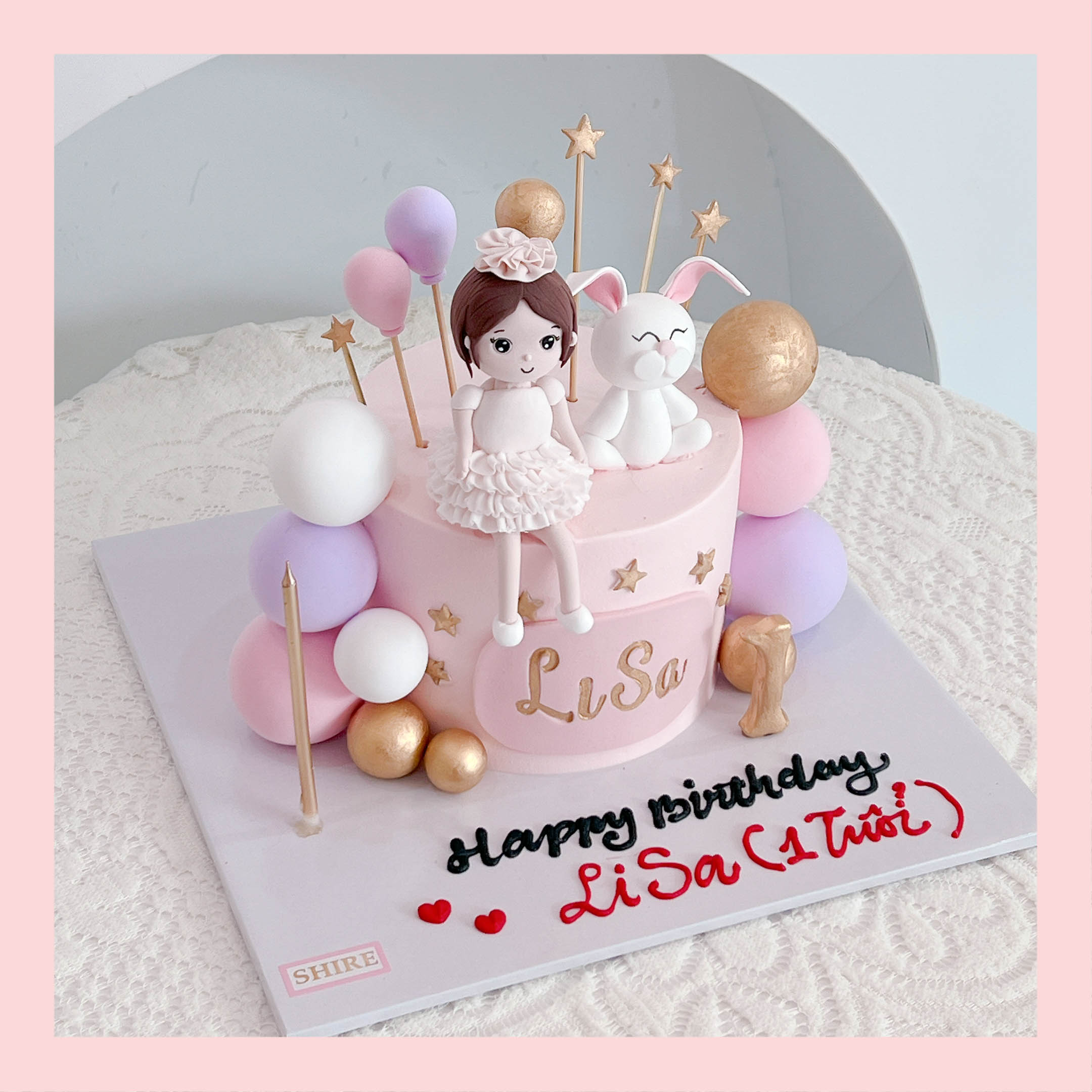 Bánh kem tạo hình em bé gái 3D xinh xắn cho bé gái - Bánh kem fondant