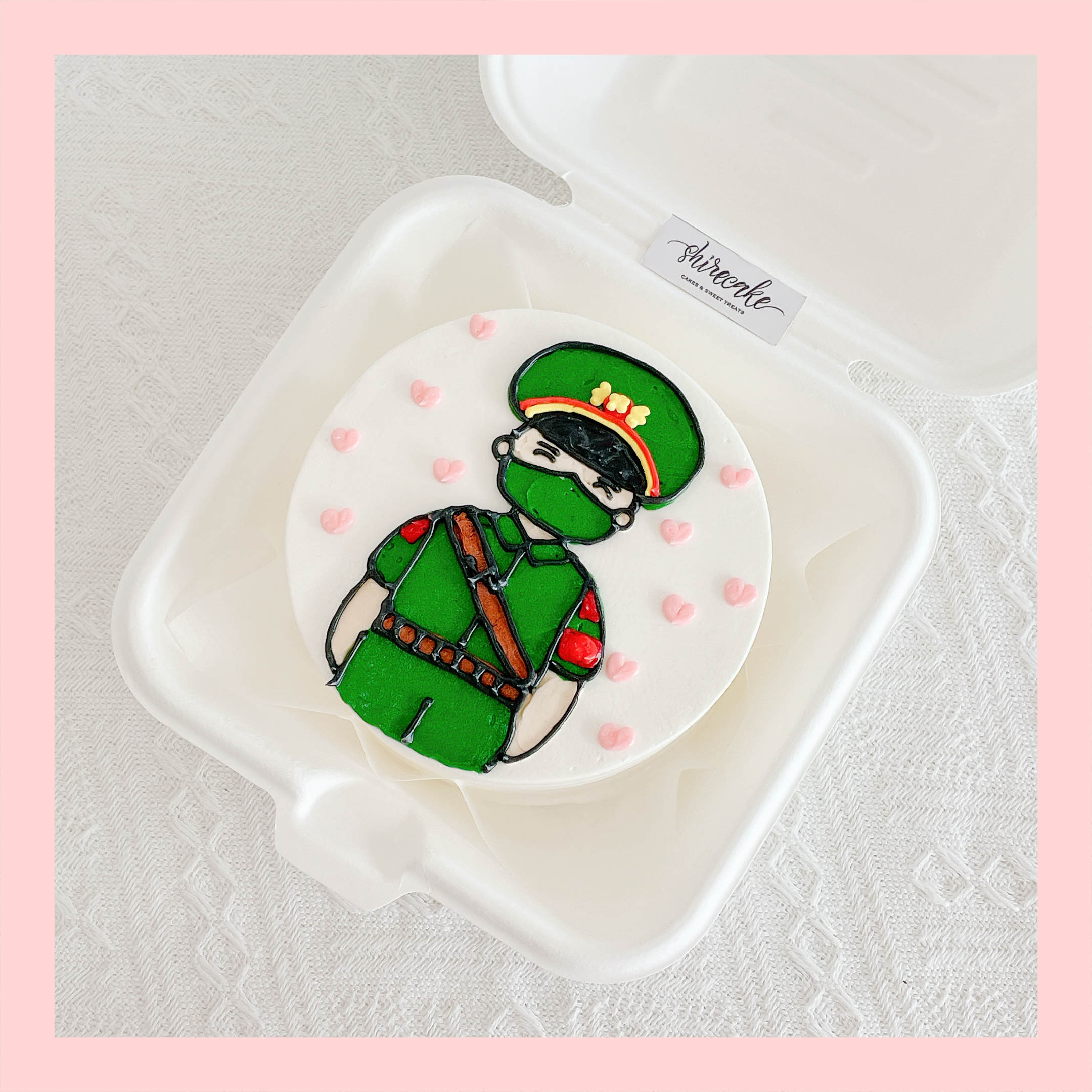 Mini Bento vẽ người - Bánh kem bơ mini hộp bã mía