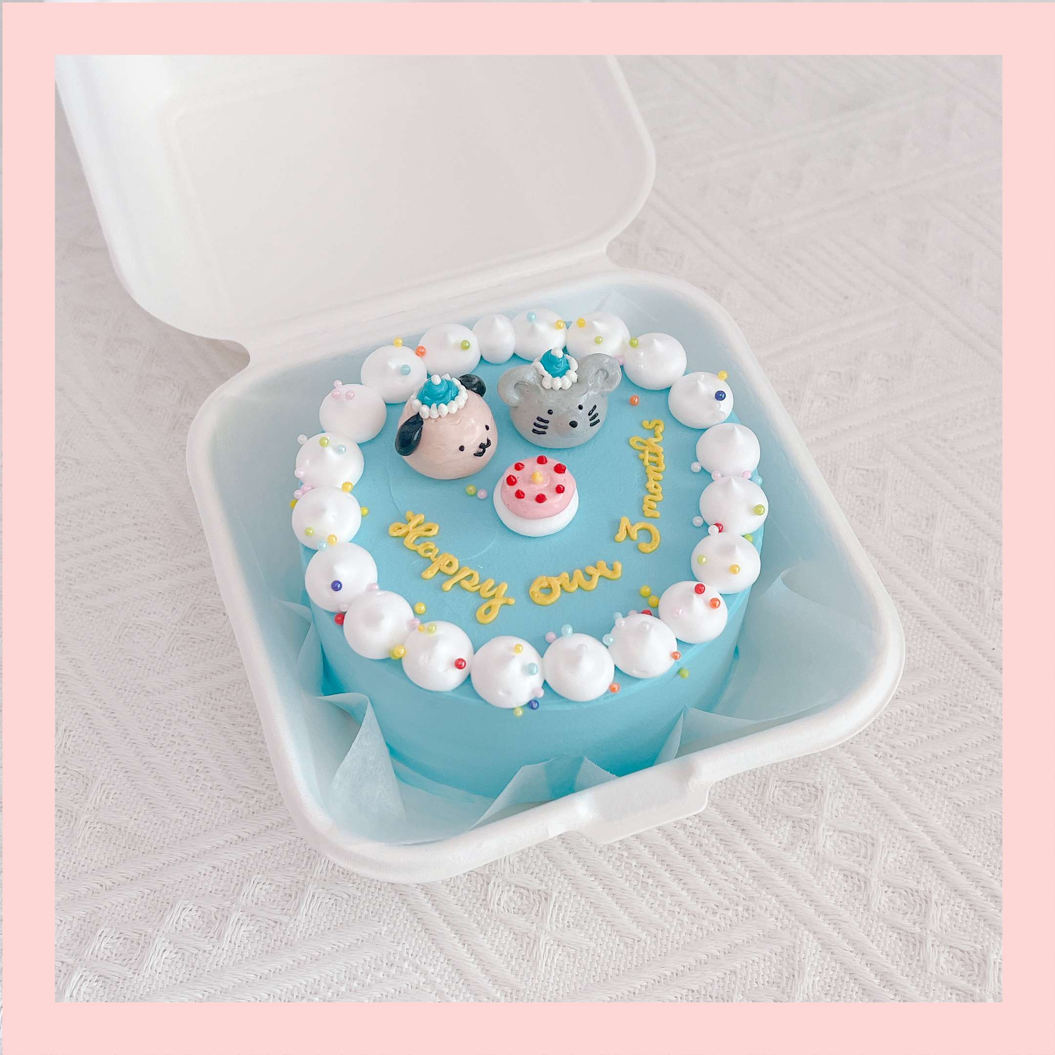 Mini Bento bắt kem 3D - Bánh kem bơ mini hộp bã mía