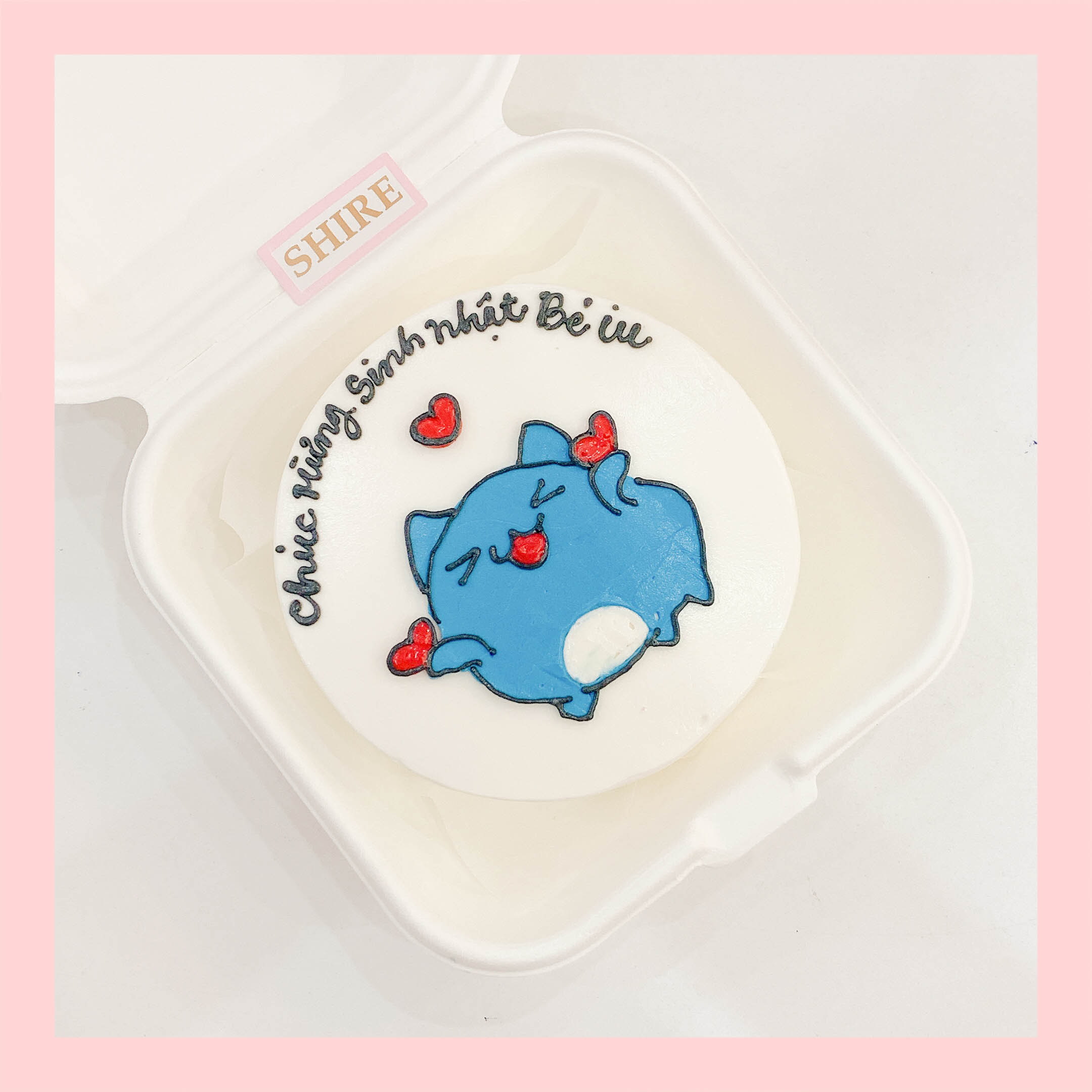 Mini Bento hình mèo dễ thương - Bánh kem bơ mini hộp bã mía