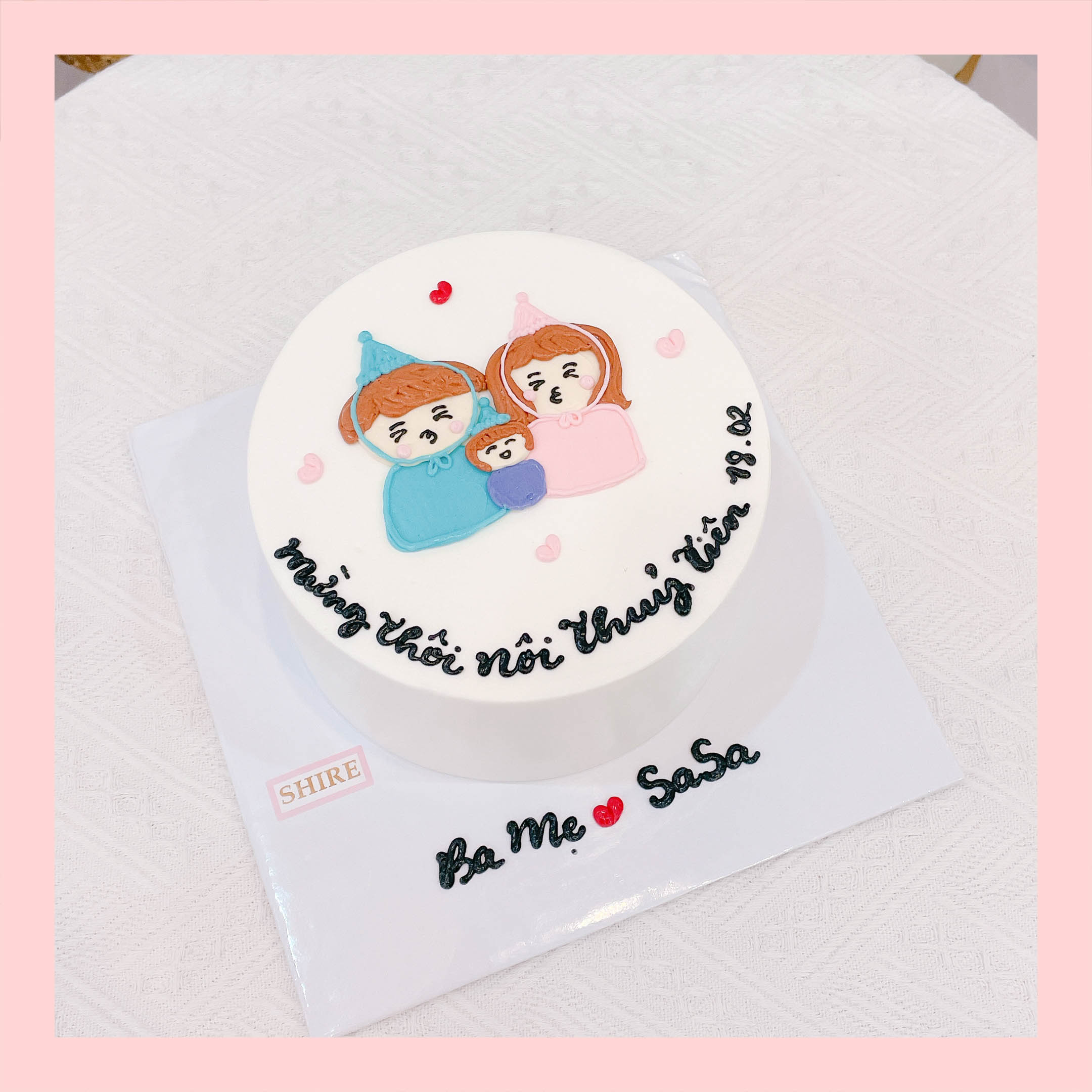 Bánh vẽ hình cặp đôi - Bánh kem sinh nhật