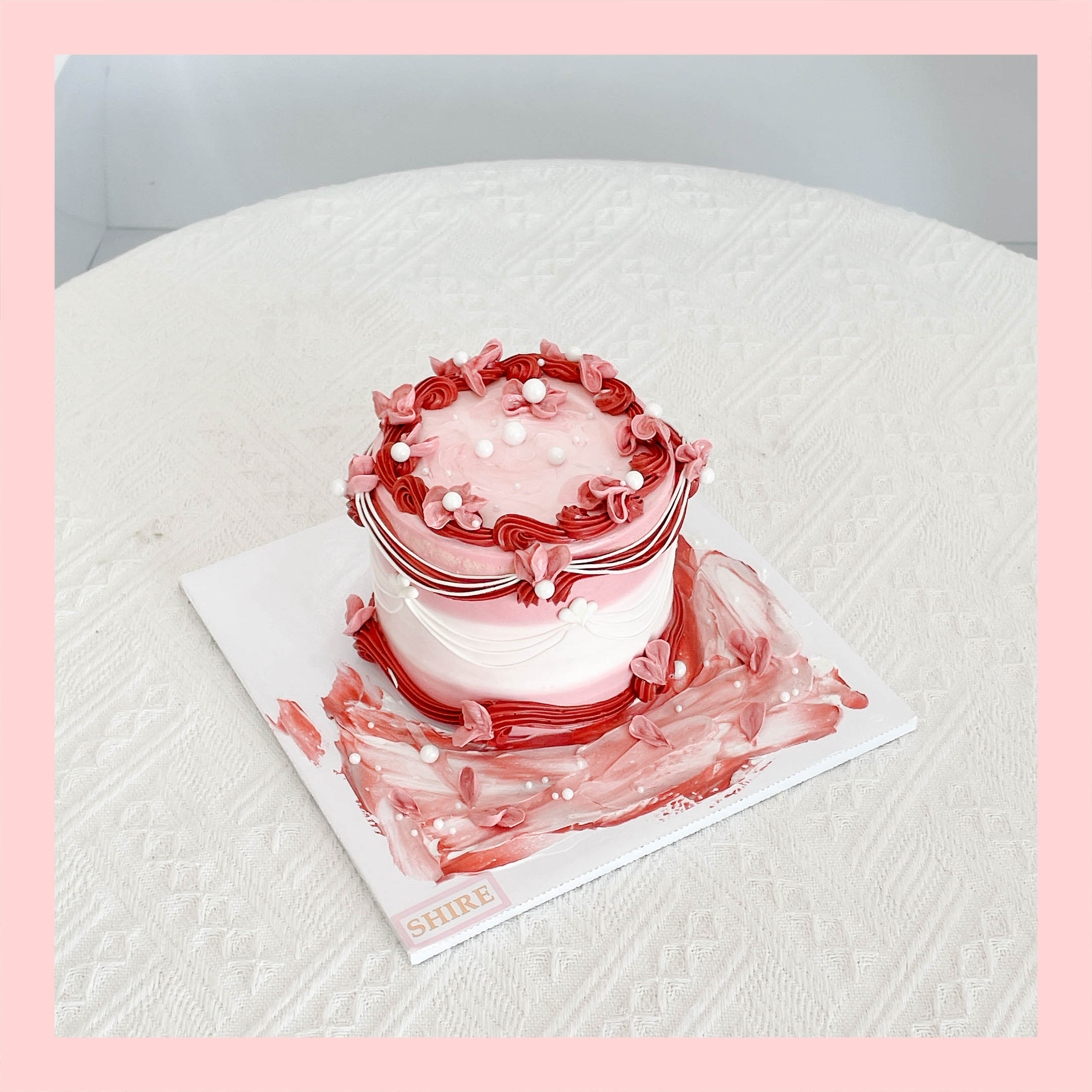 Bánh mini vẽ hoa - Bánh kem bơ mini 10-12cm