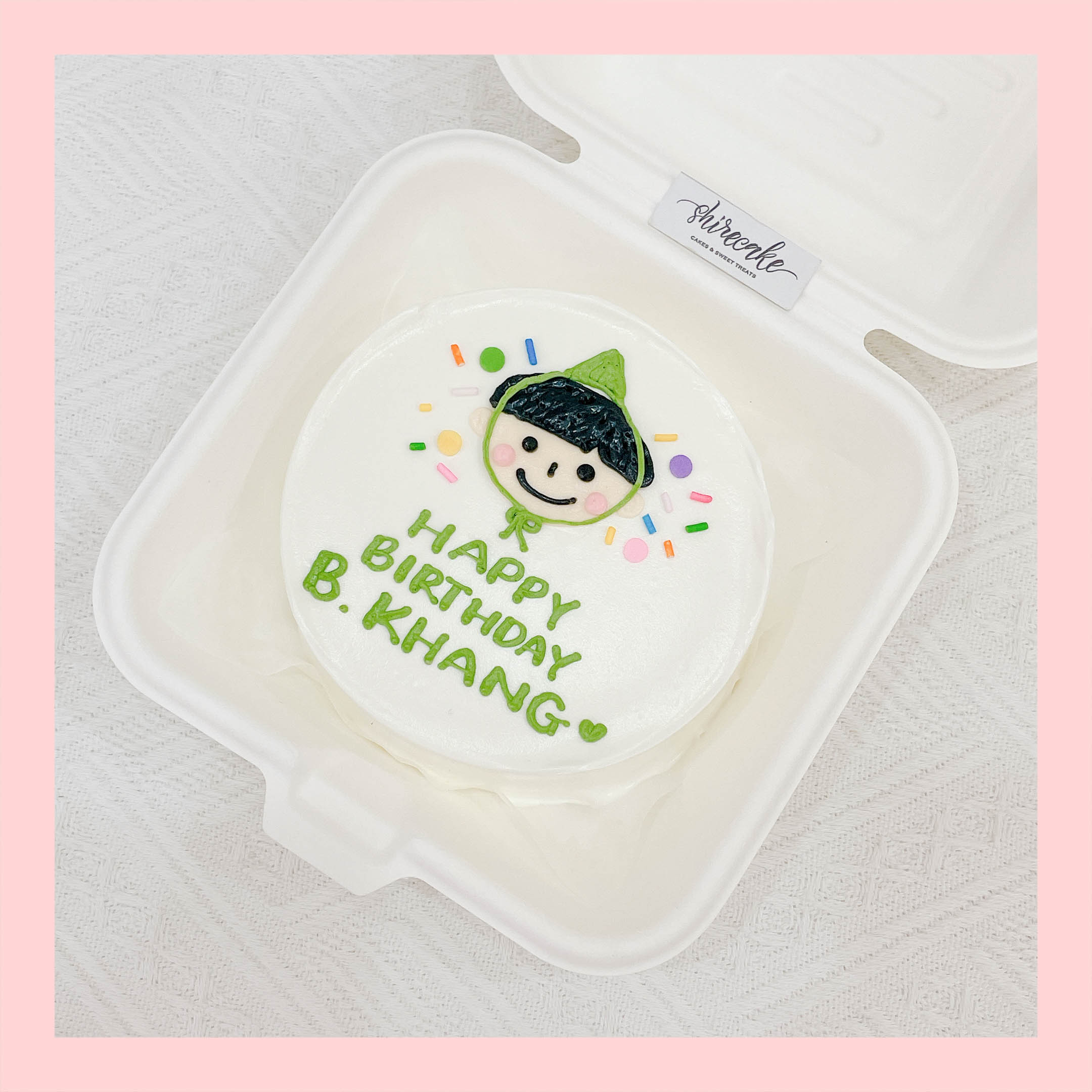 Mini Bento vẽ người - Bánh kem bơ mini hộp bã mía