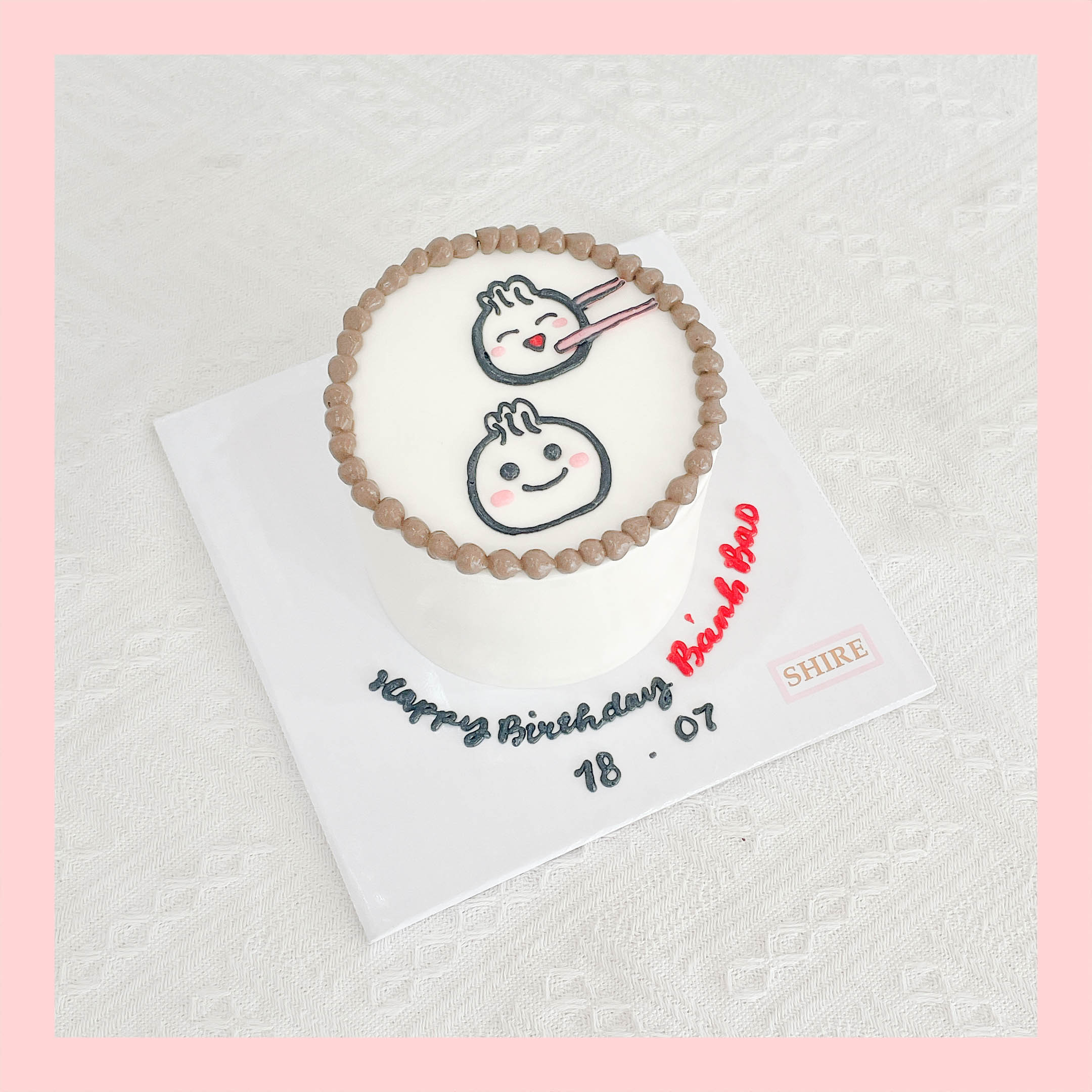 Bánh mini vẽ hình funny bựa - Bánh kem bơ mini 10-12cm