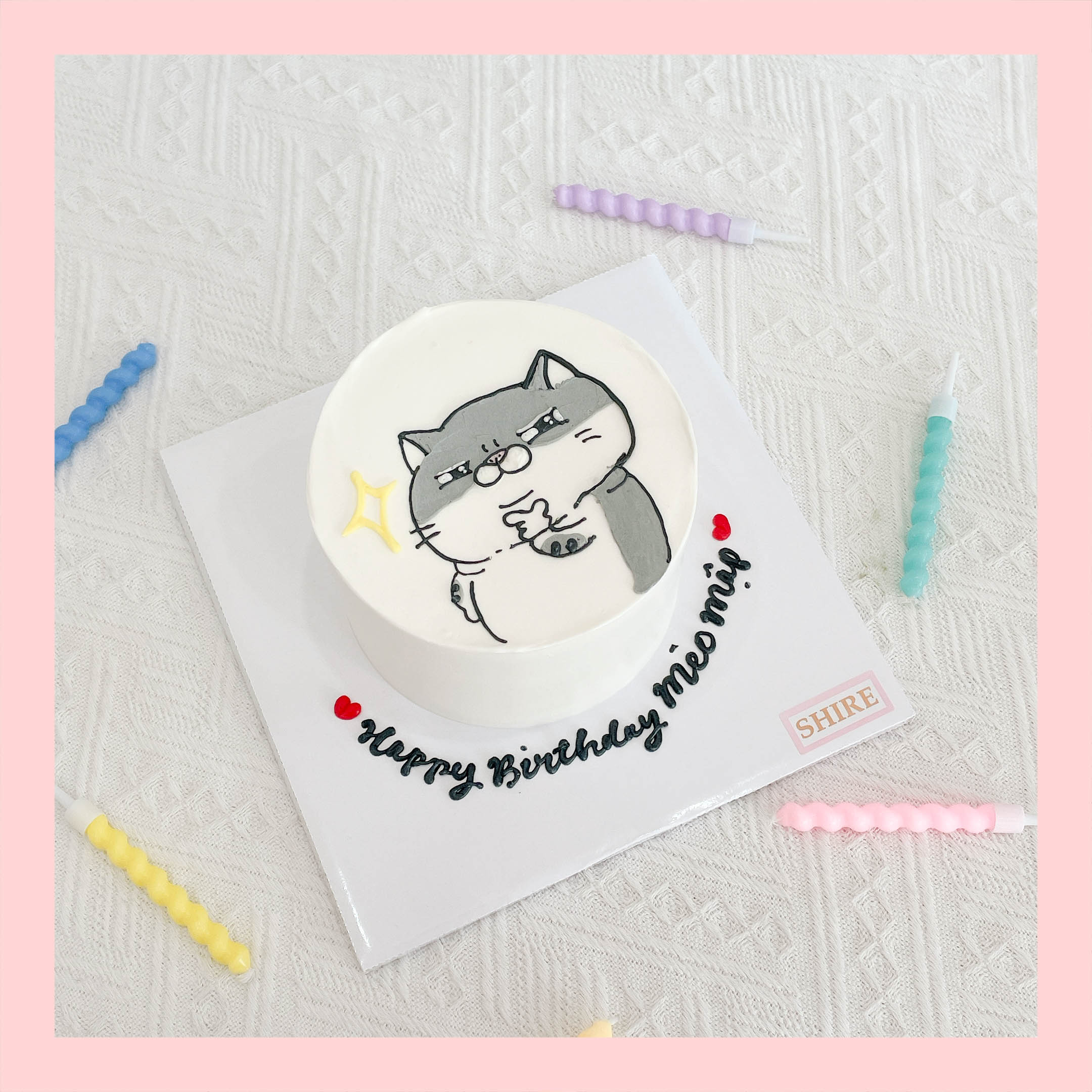 Bánh mini vẽ hình funny bựa - Bánh kem bơ mini 10-12cm