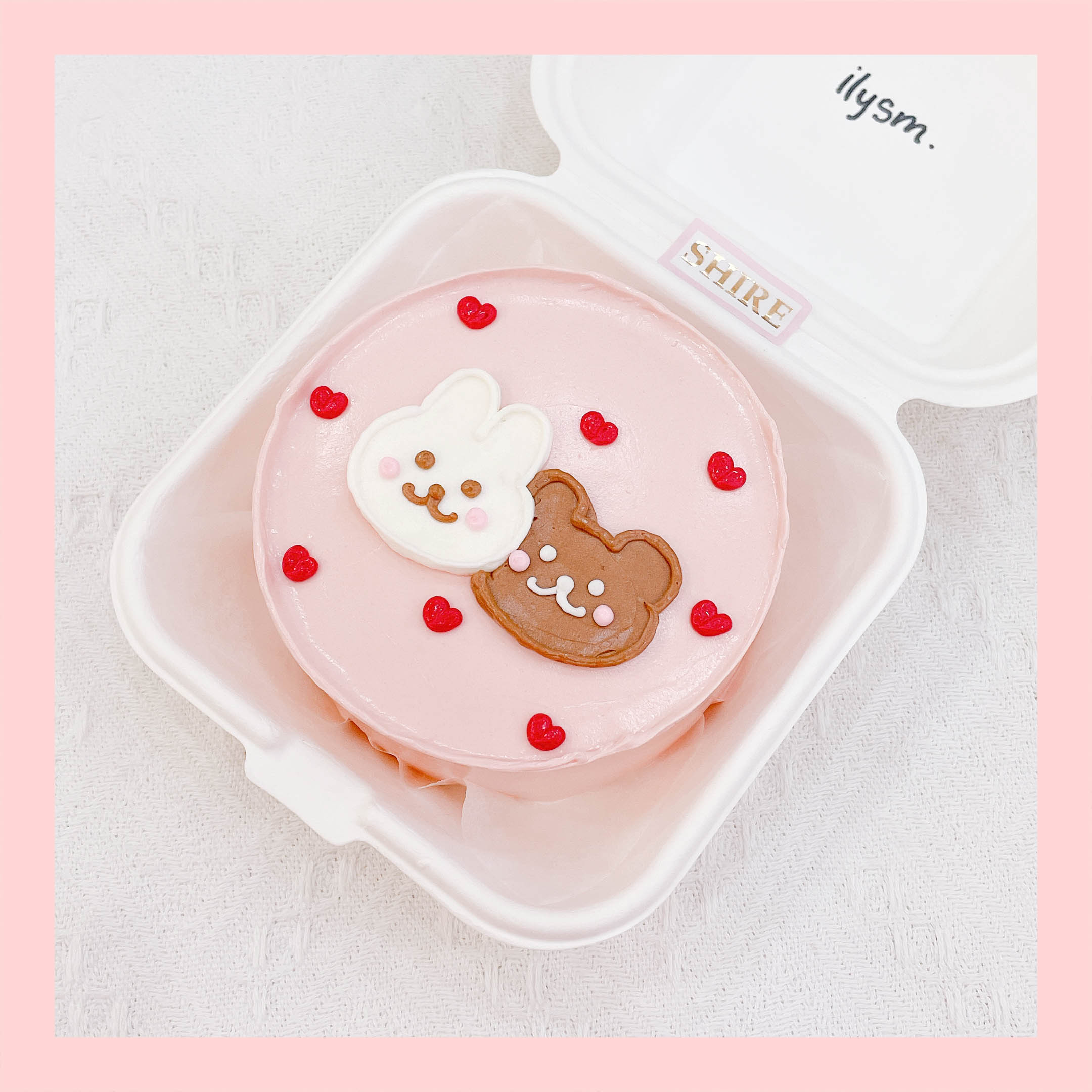 Mini Bento hình gấu dễ thương - Bánh kem bơ mini hộp bã mía