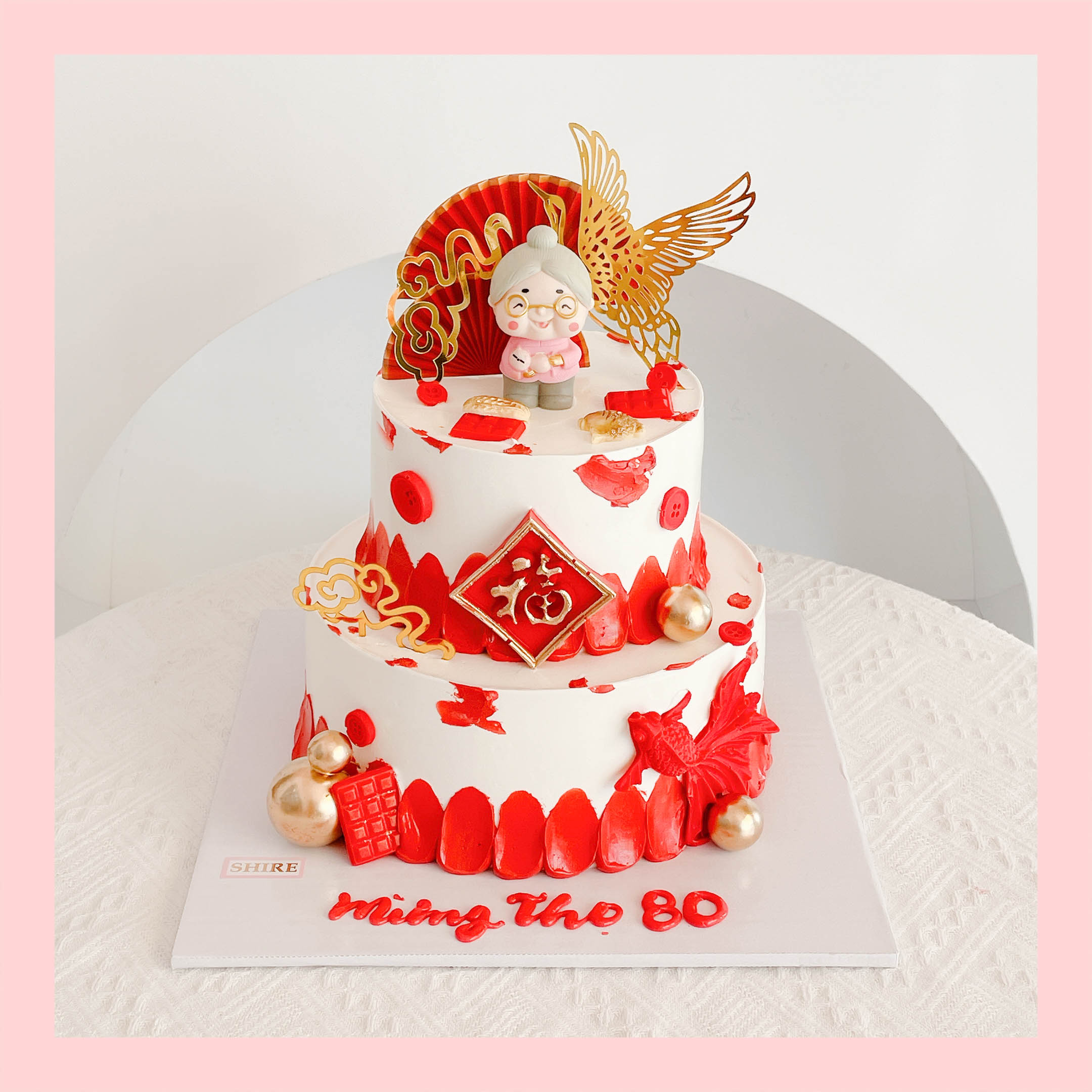 Bánh kem mừng thọ hiện đại