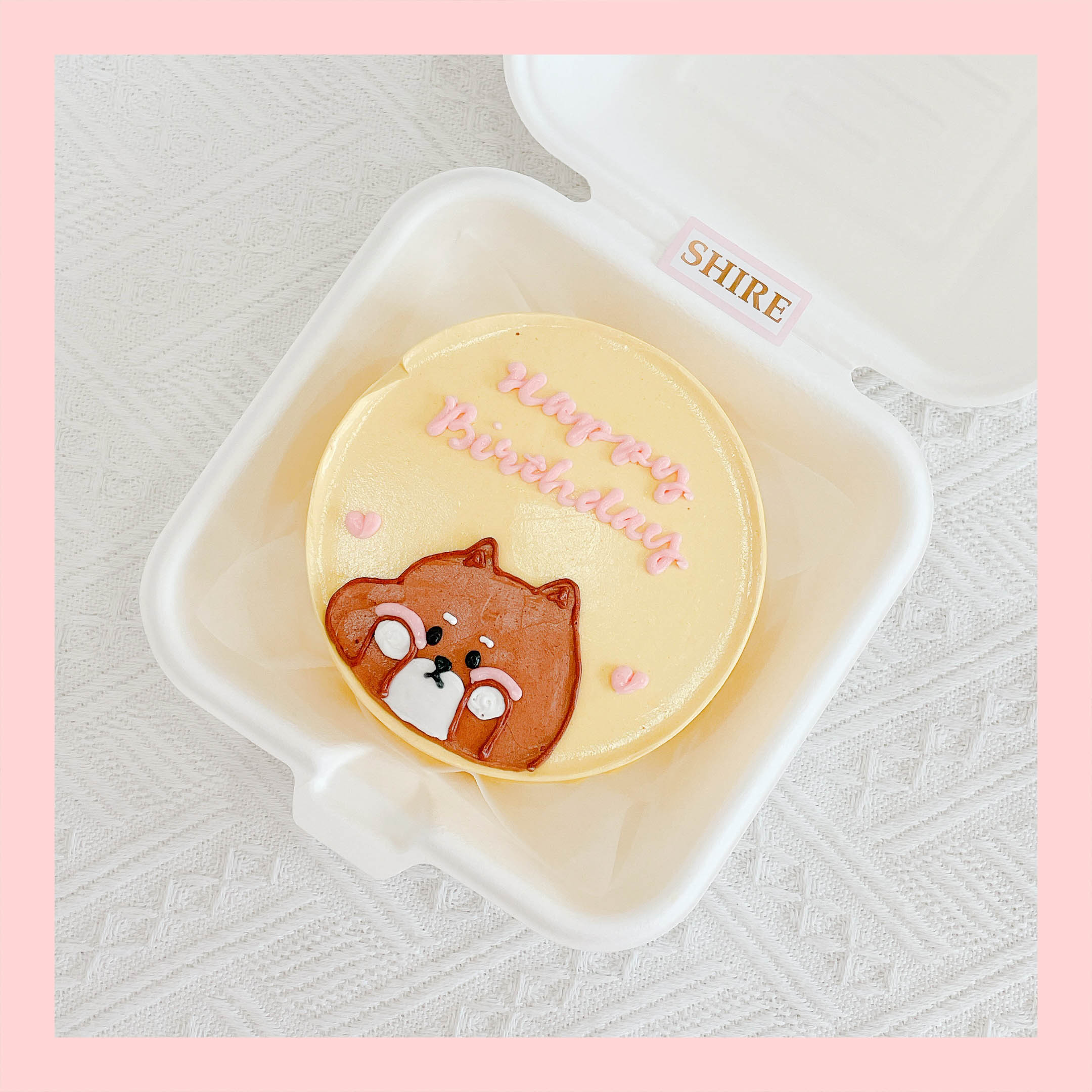 Mini Bento hình chó dễ thương - Bánh kem bơ mini hộp bã mía