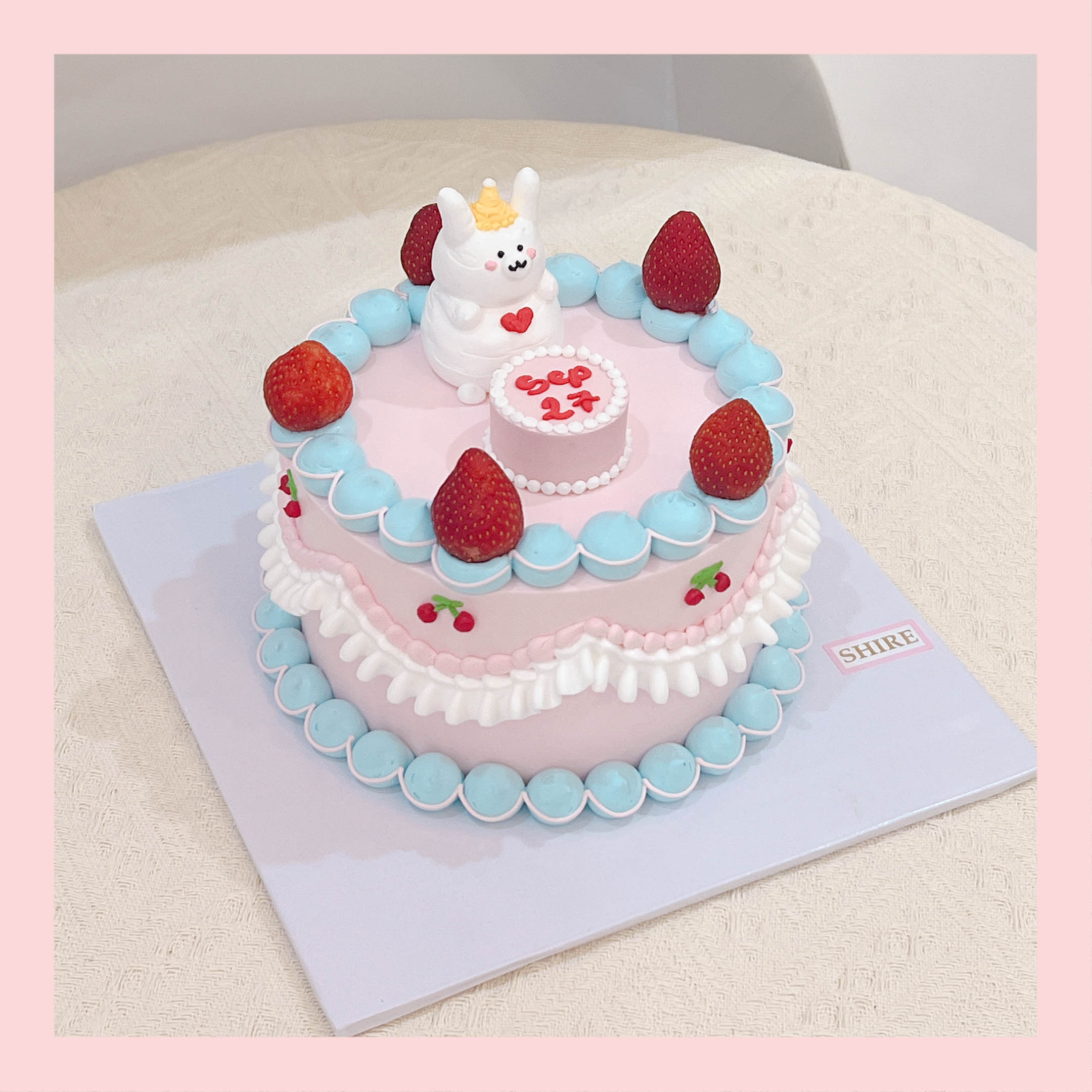 Bánh bơm thú hình con thỏ/con nhím/con cừu/capybara 3D dễ thương - Bánh sinh nhật trẻ em