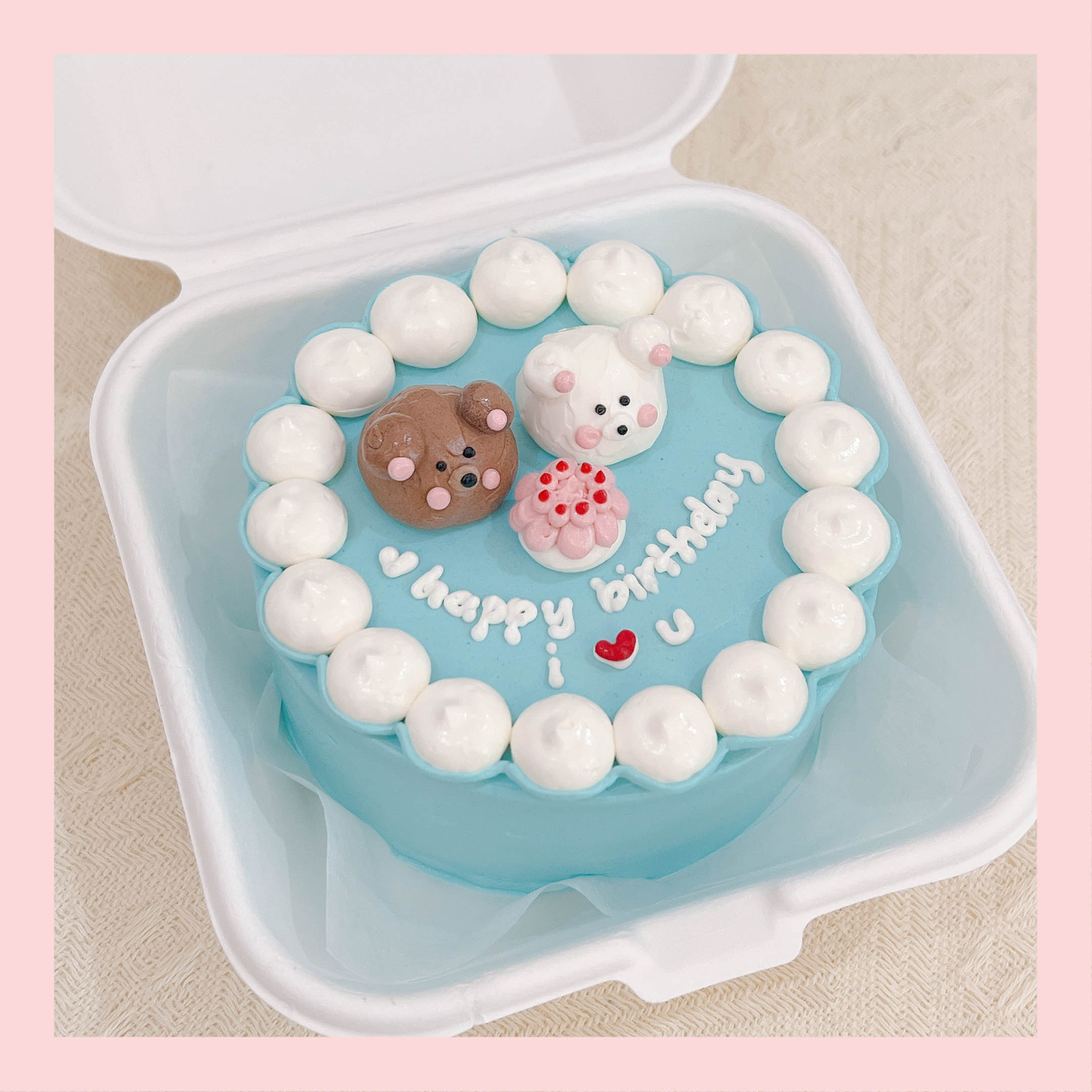 Mini Bento bắt kem 3D - Bánh kem bơ mini hộp bã mía