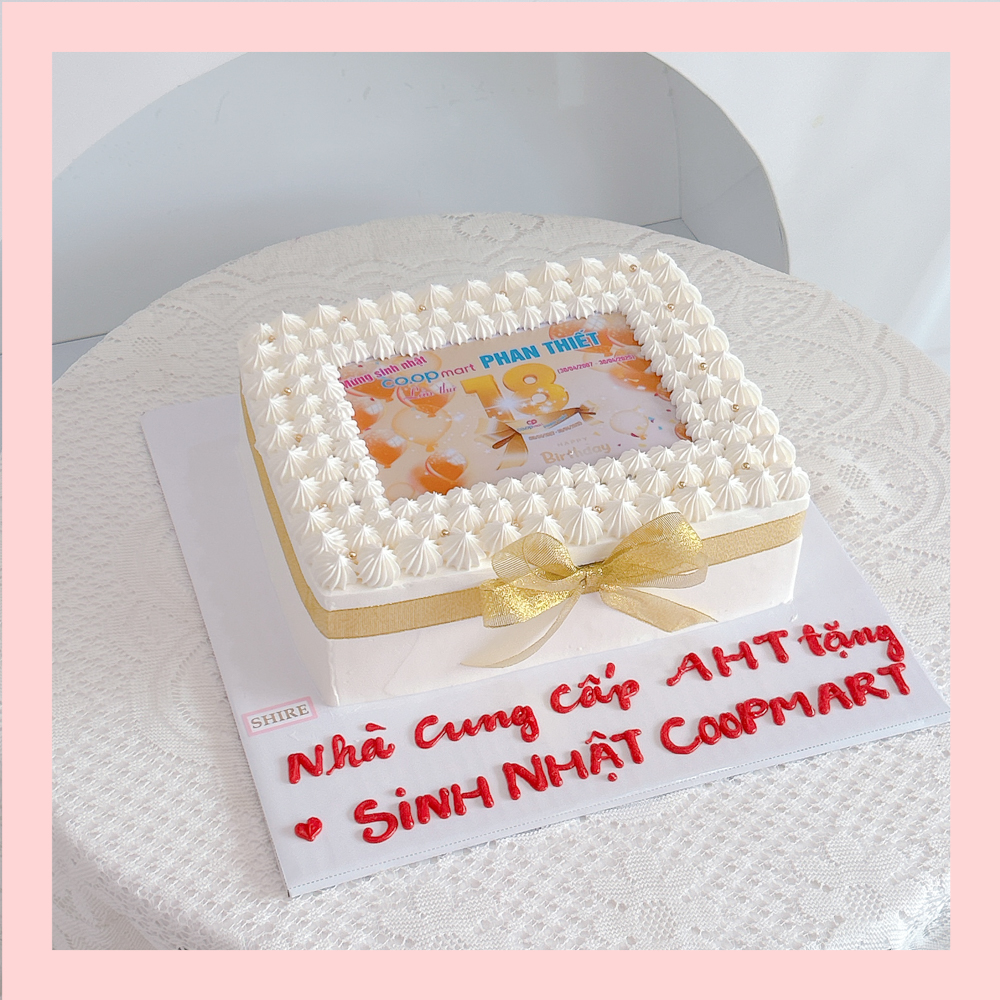 Bánh kem 1 tầng theo logo doanh nghiệp/công ty