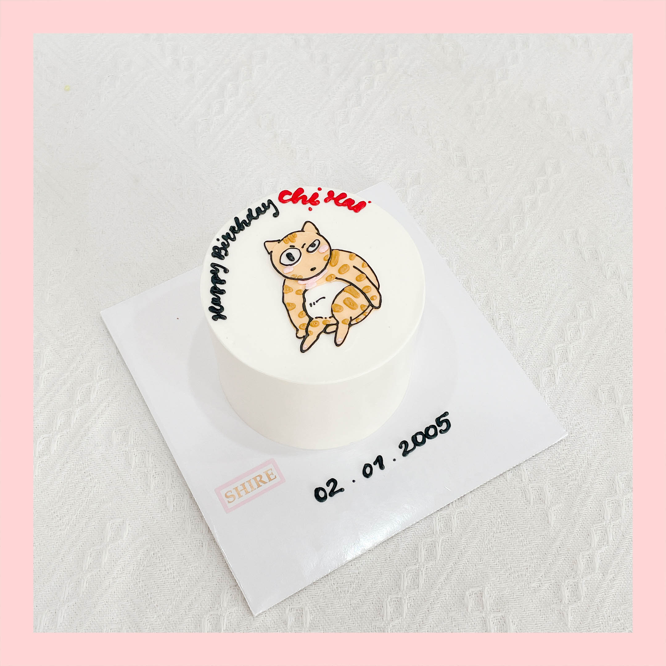 Bánh mini vẽ hình funny bựa - Bánh kem bơ mini 10-12cm